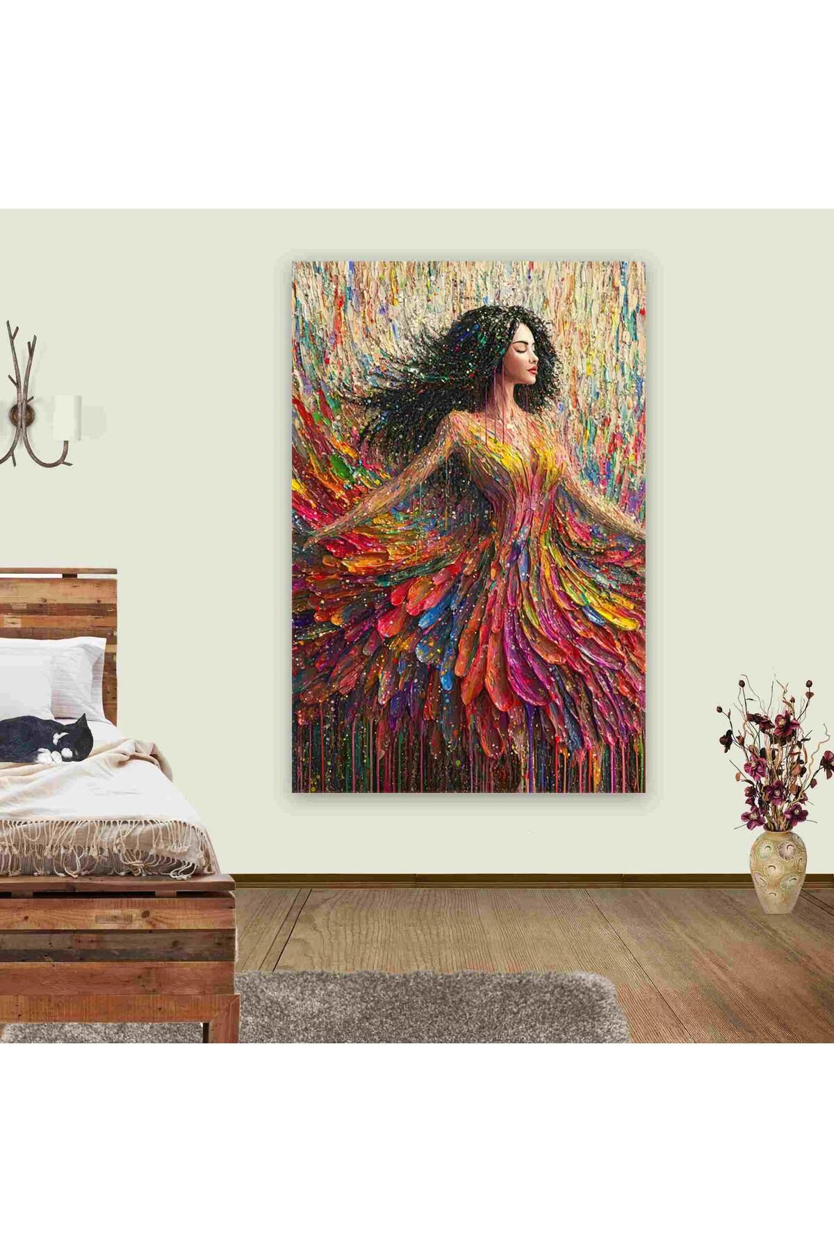 Ritmo Canvas Yağlı Boya Dans Eden Kadın Kanvas Tablo