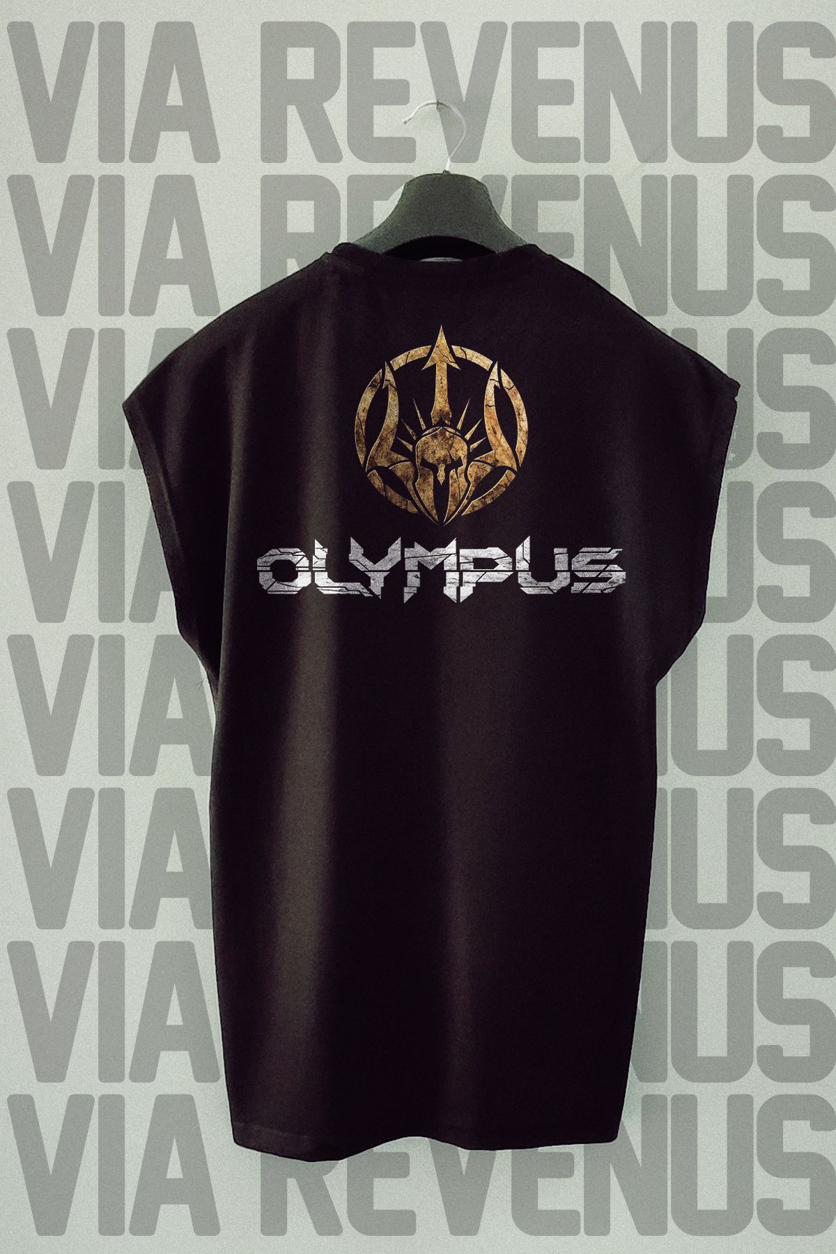 Vordevia Olympus Sırt Baskılı Sıfır Kollu Bisiklet Yaka Spor Tshirt