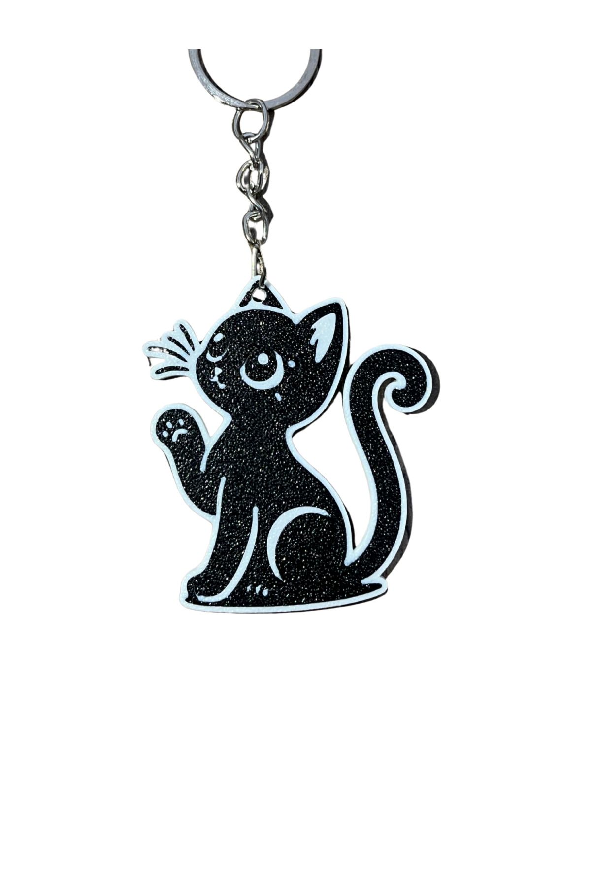 Olgun GiftShop Kedi Anahtarlık Patisiyle Selam Veren Kedi 3D Tasarım