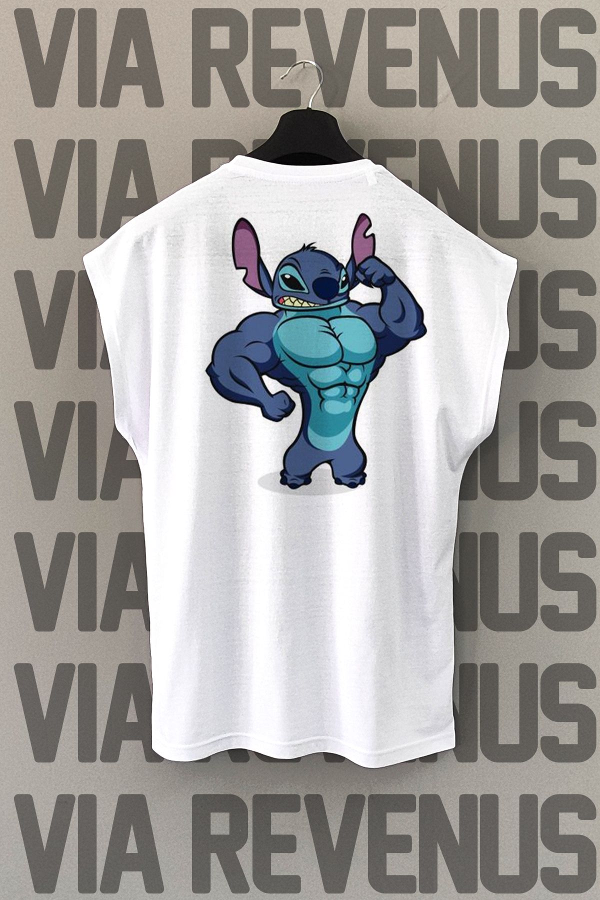 Vordevia Gym Sırt Baskılı Sıfır Kollu Bisiklet Yaka Spor Tshirt