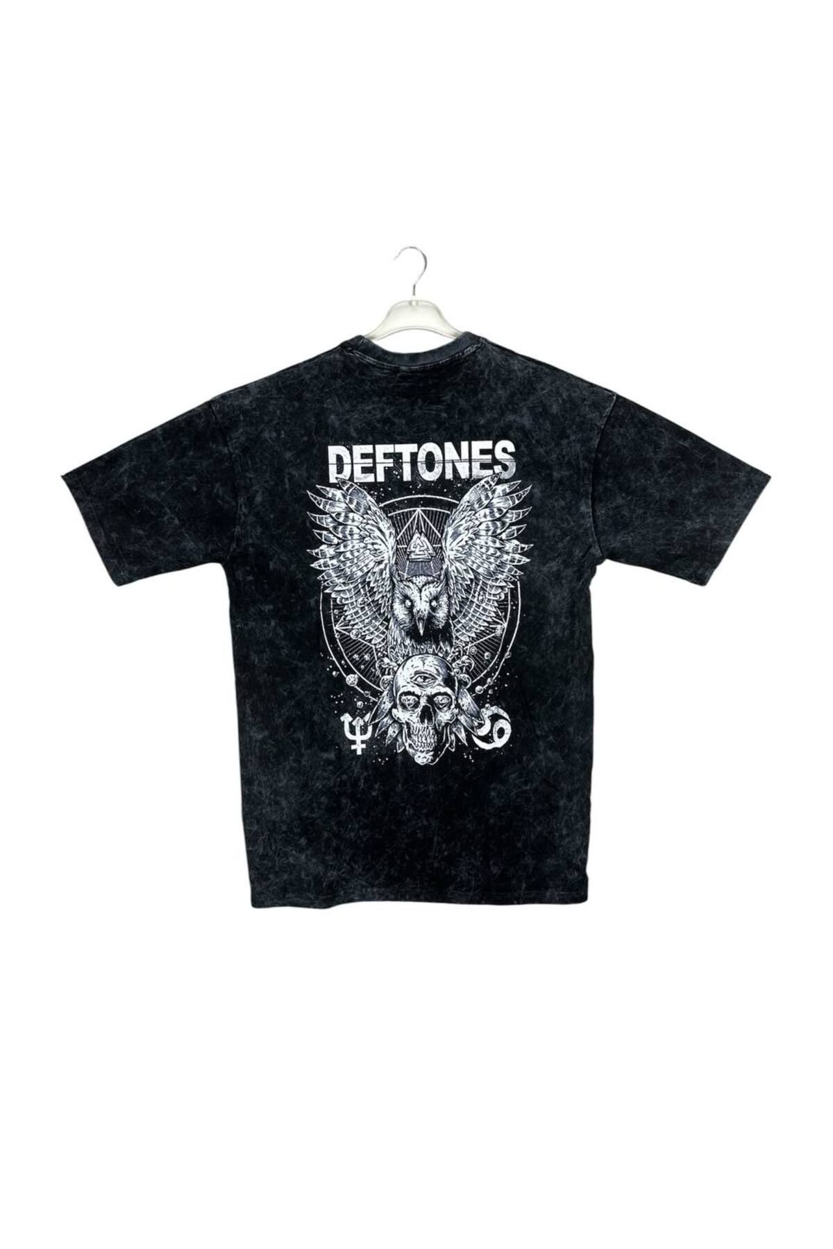 Lucky Boy Deftones Yıkamalı Vintage T-Shirt