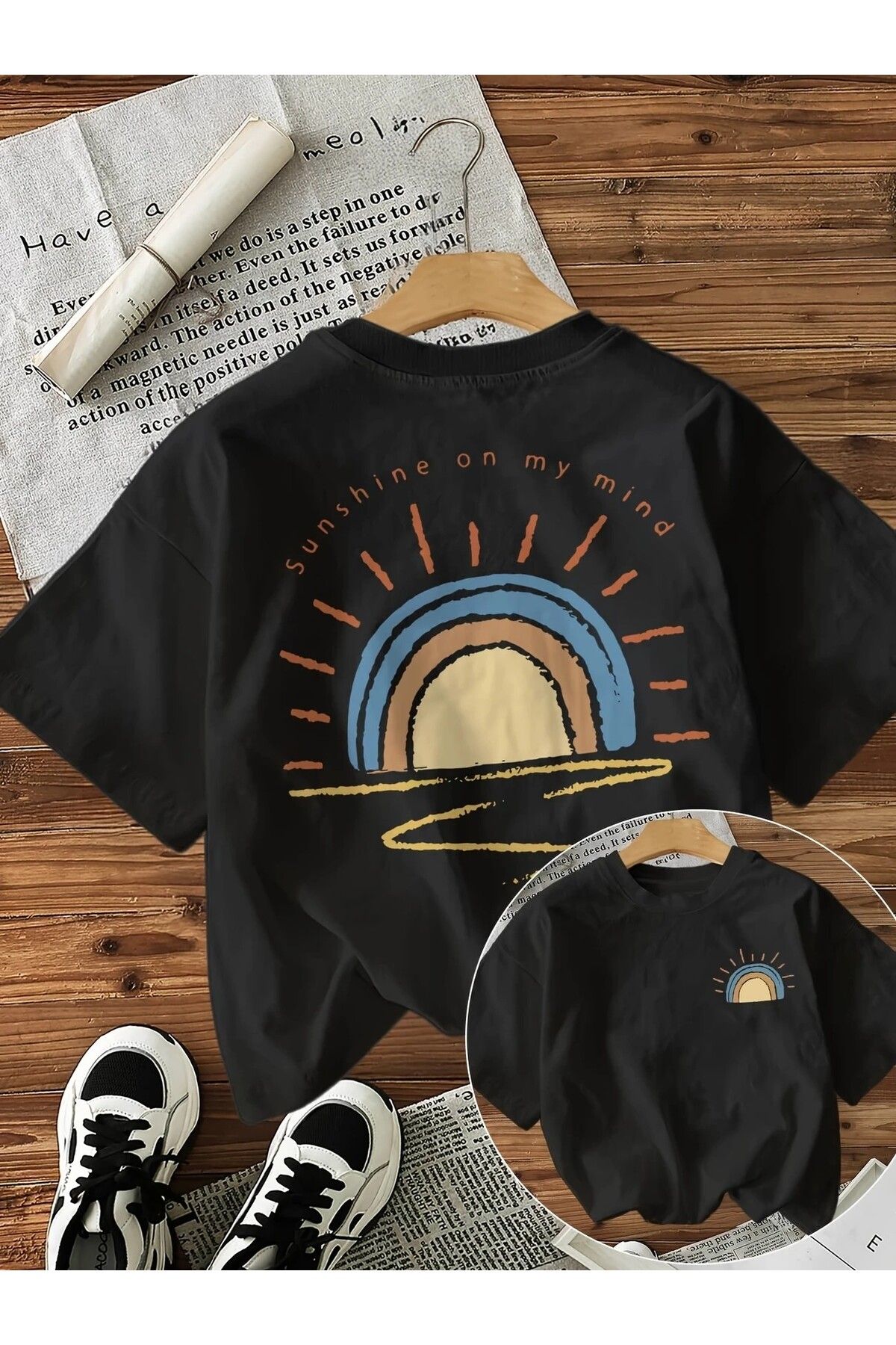 LEIVOR Sunshine Pastel Tasarım Baskılı Kadın Pamuk T-shirt
