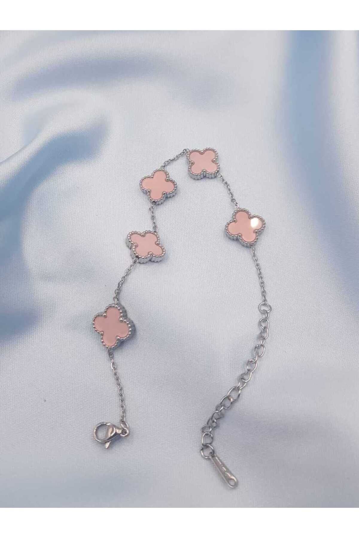 Senzavetra Gümüş Renk Pembe Van Cleef Kadın bileklik