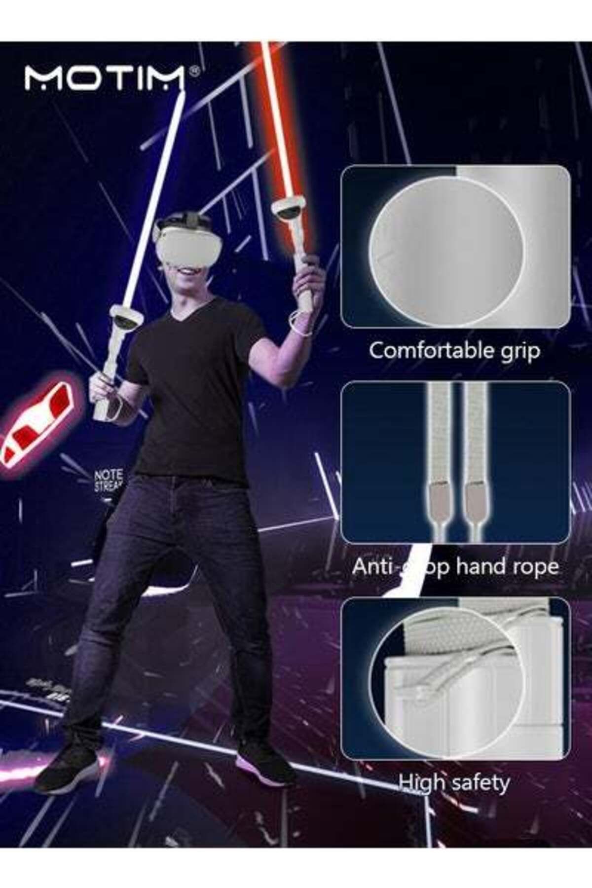 MOTIM-VR Game Handle Accessories for Oculus Quest 2 Controllers Handles Extension Grips 4