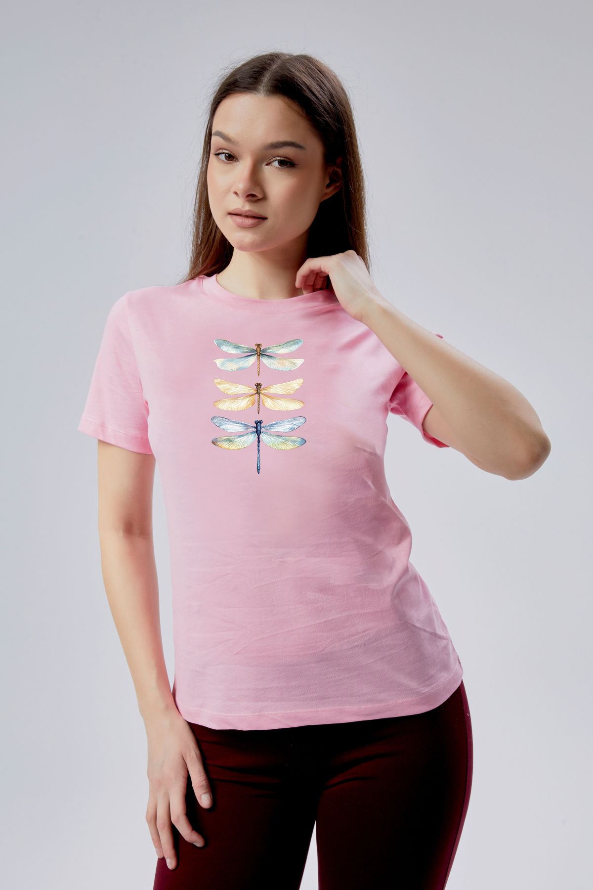 Kurun's Collection Dragonfly Baskılı Kısa Kol Pamuklu Tshirt