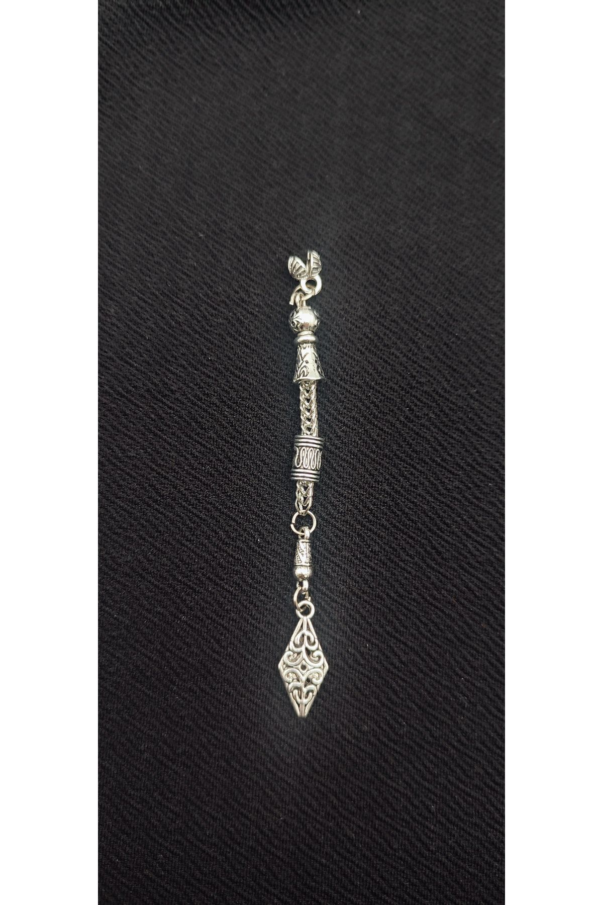 QELA COLLECTION Tesbih Ucu 5 Adet Metal Tesbih Püskülü – Dayanıklı Zamak Döküm – Gümüş Görünümlü