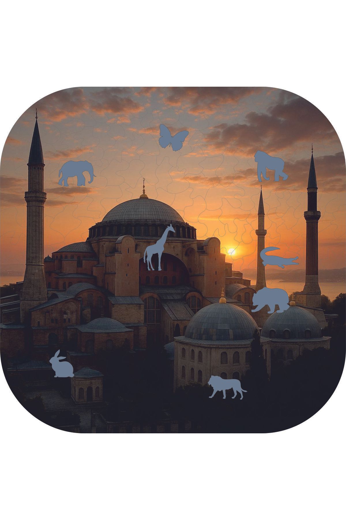 WOODENCRAFT AYASOFYA CAMİİ FİGÜRLÜ AHŞAP PUZZLE 45 X 45 ÖLÇÜLERİNDE YAKLAŞIK 300 PARÇA