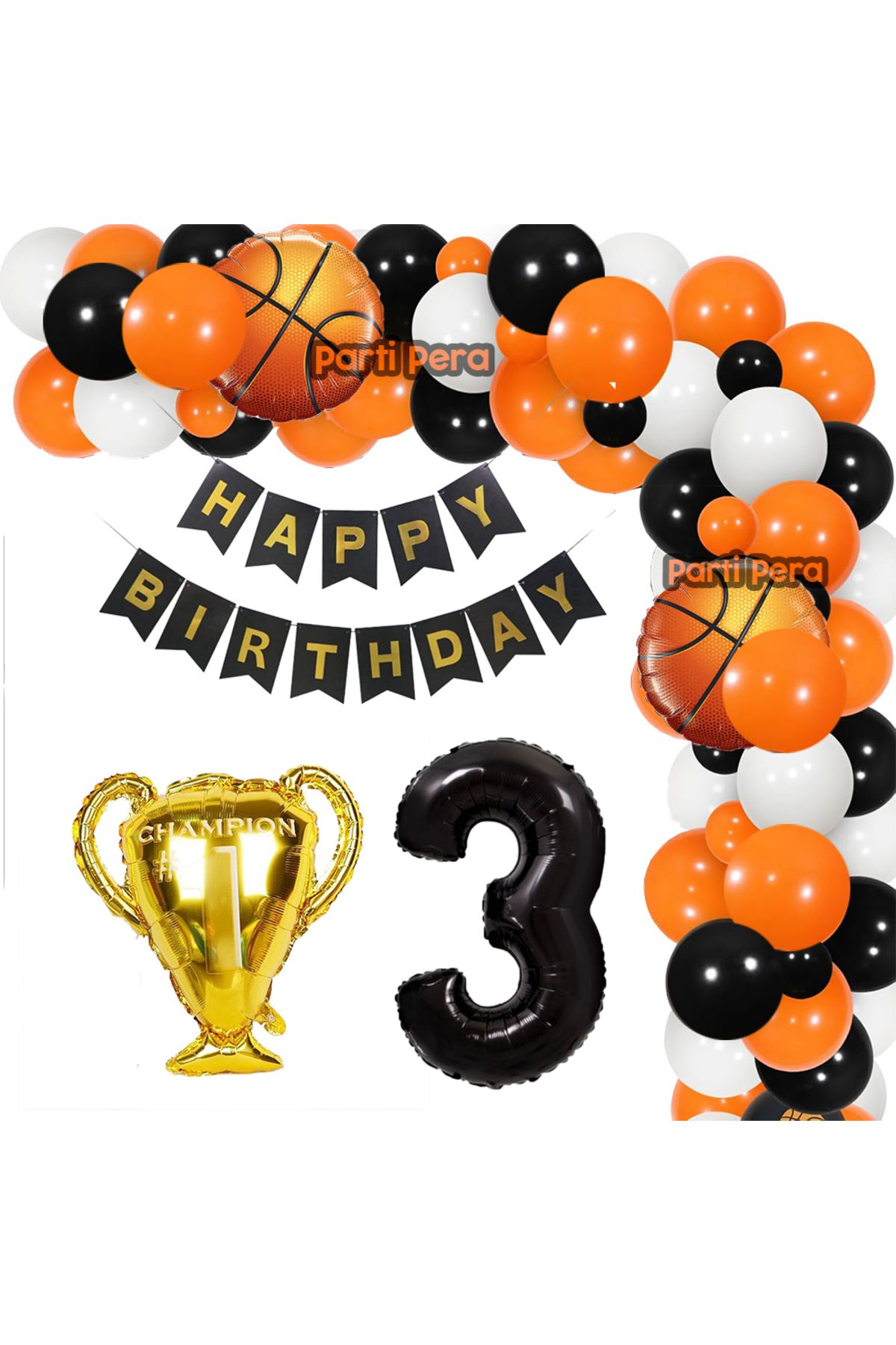 parti pera Basketbol Temalı Balon Zincir Seti Kupa Folyo Balon Doğum Günü Balon Seti Basketbol Temalı