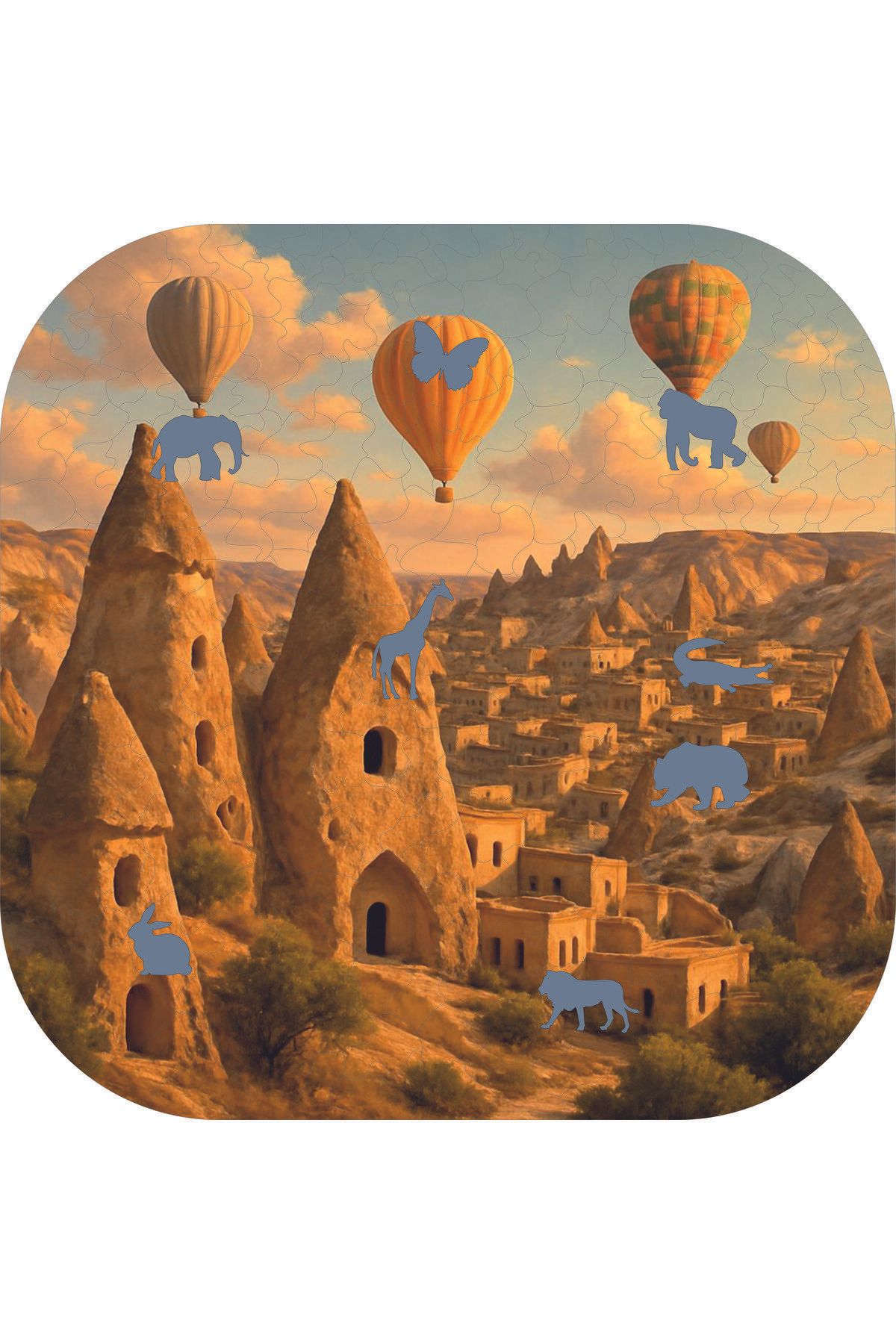 WOODENCRAFT KAPADOKYA FİGÜRLÜ AHŞAP PUZZLE 45 X 45 ÖLÇÜLERİNDE YAKLAŞIK 300 PARÇA