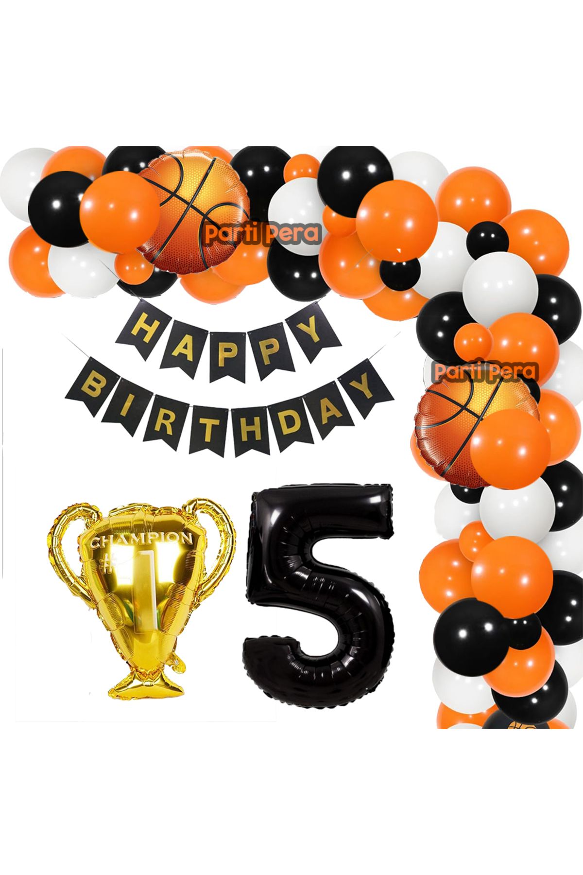 parti pera Basketbol Temalı Balon Zincir Seti Kupa Folyo Balon Doğum Günü Balon Seti Basketbol Temalı