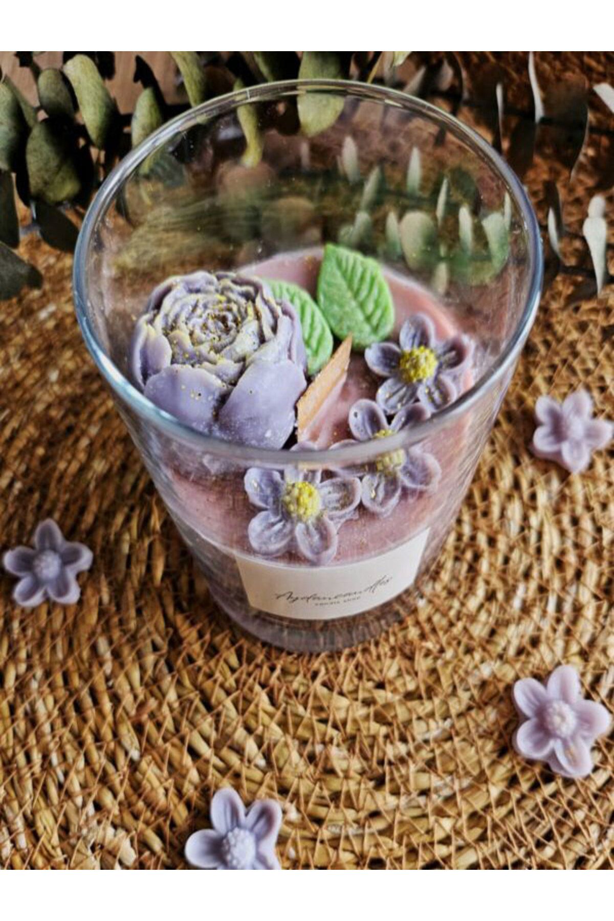 AYDAN CANDLES Şakayık Bardak Mum - %100 Soya Mum