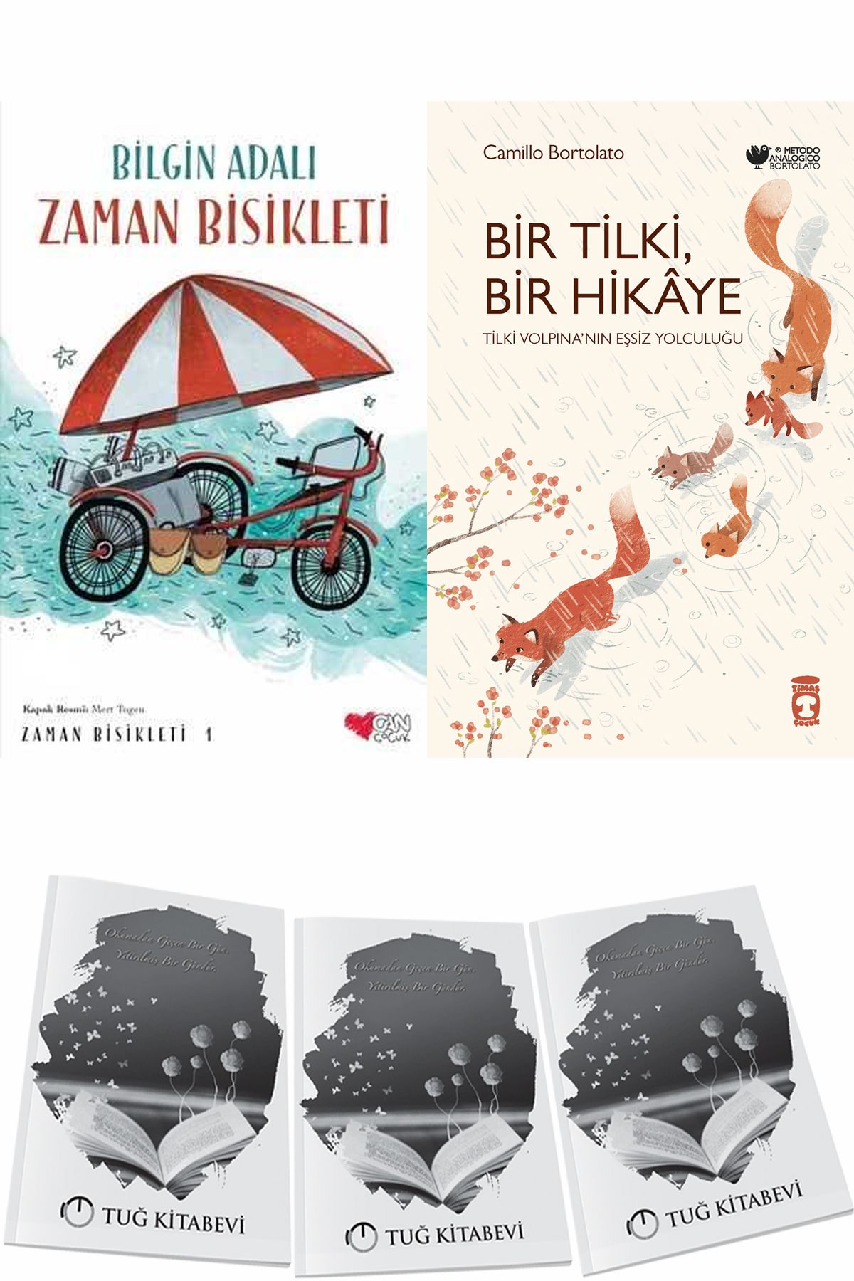 Can Yayınları Zaman Bisikleti 1 ve Bir Tilki Bir Hikaye + Hediyeli