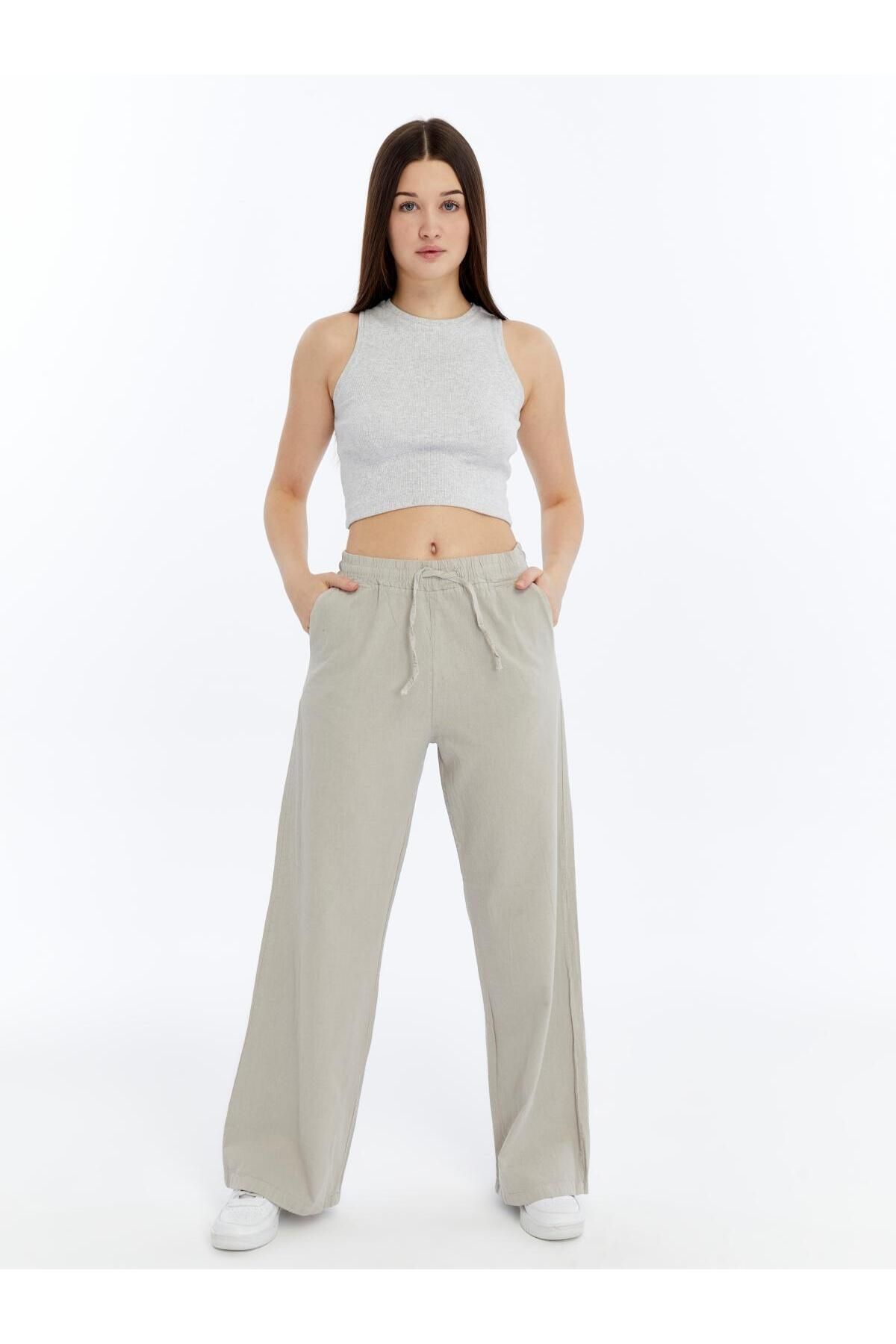 LACHAREL KADIN HAM KETEN BAGGY