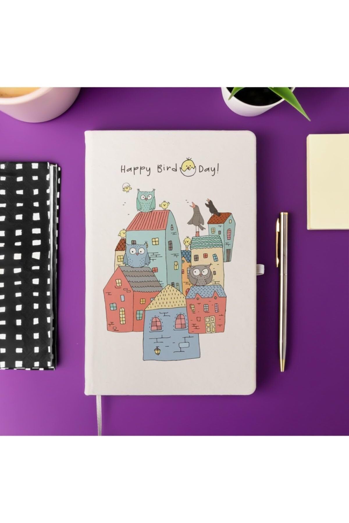 Mena Rise TuonShop Happy Birdday Not Defteri 13 Cm X 21 Cm Ölçülerinde, 100 Yaprak Çizgili Defter 1122991