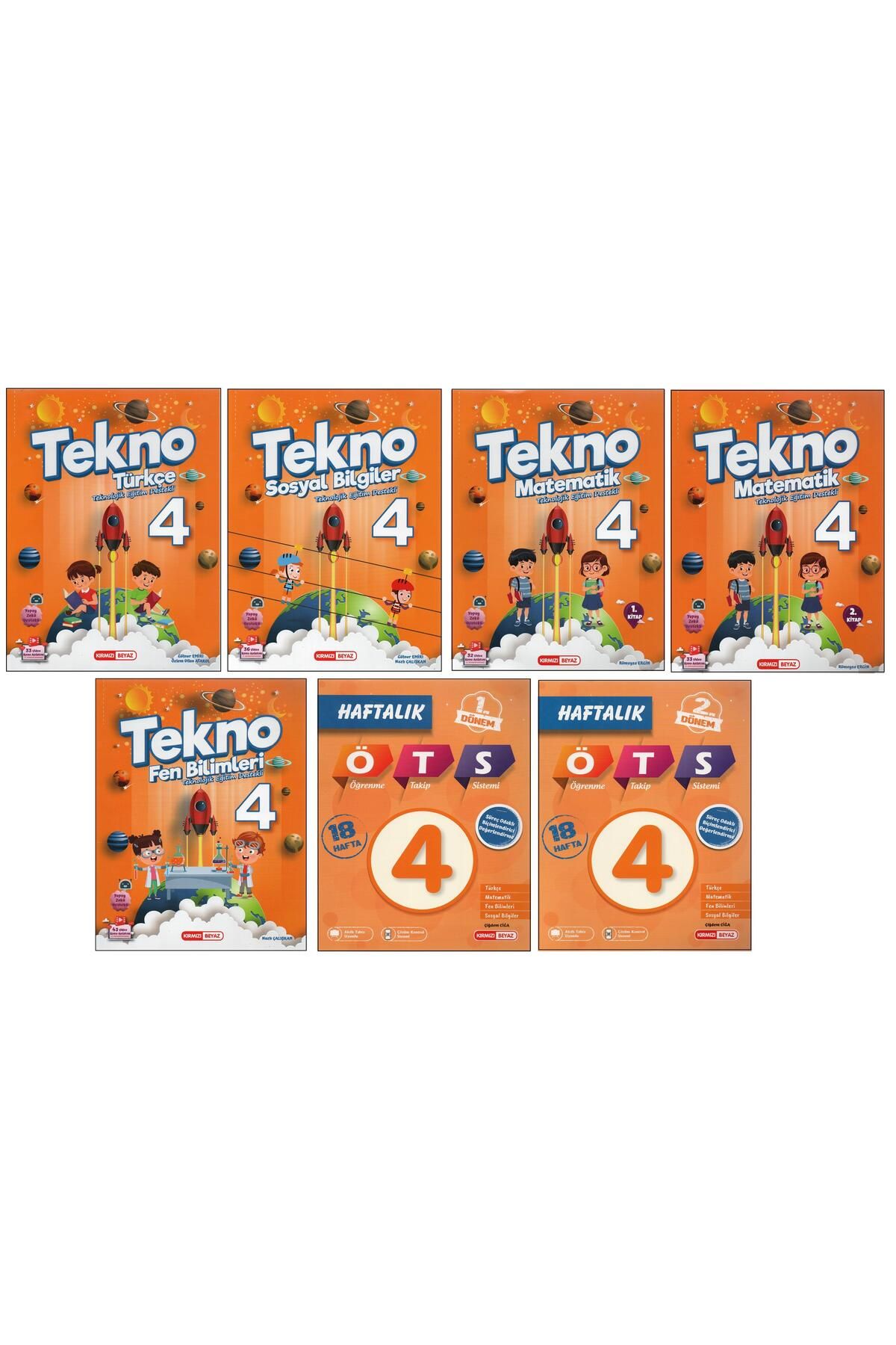 Kırmızı Beyaz Yayınları KIRMIZI BEYAZ 4. SINIF TEKNO SET (7 KİTAP)