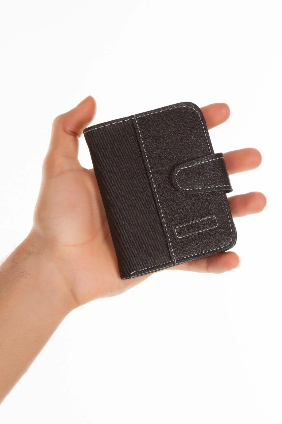 Newish Polo  Kot Kumaş Bozuk ve Kağıt Para Kartlık ve Cüzdan - Siyah - Görsel 3