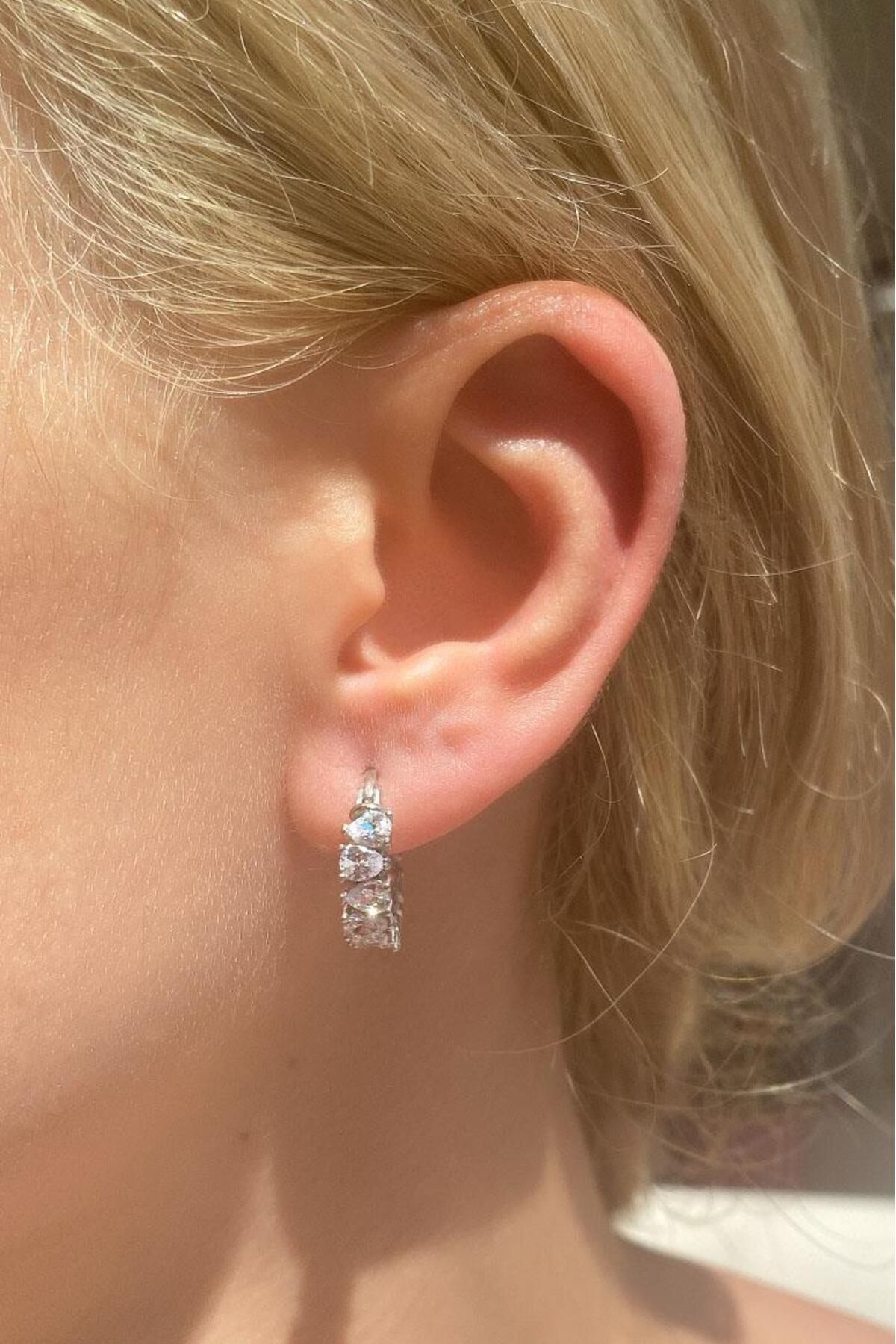 Spossy Silver Jewelry Damla Halka Küpe