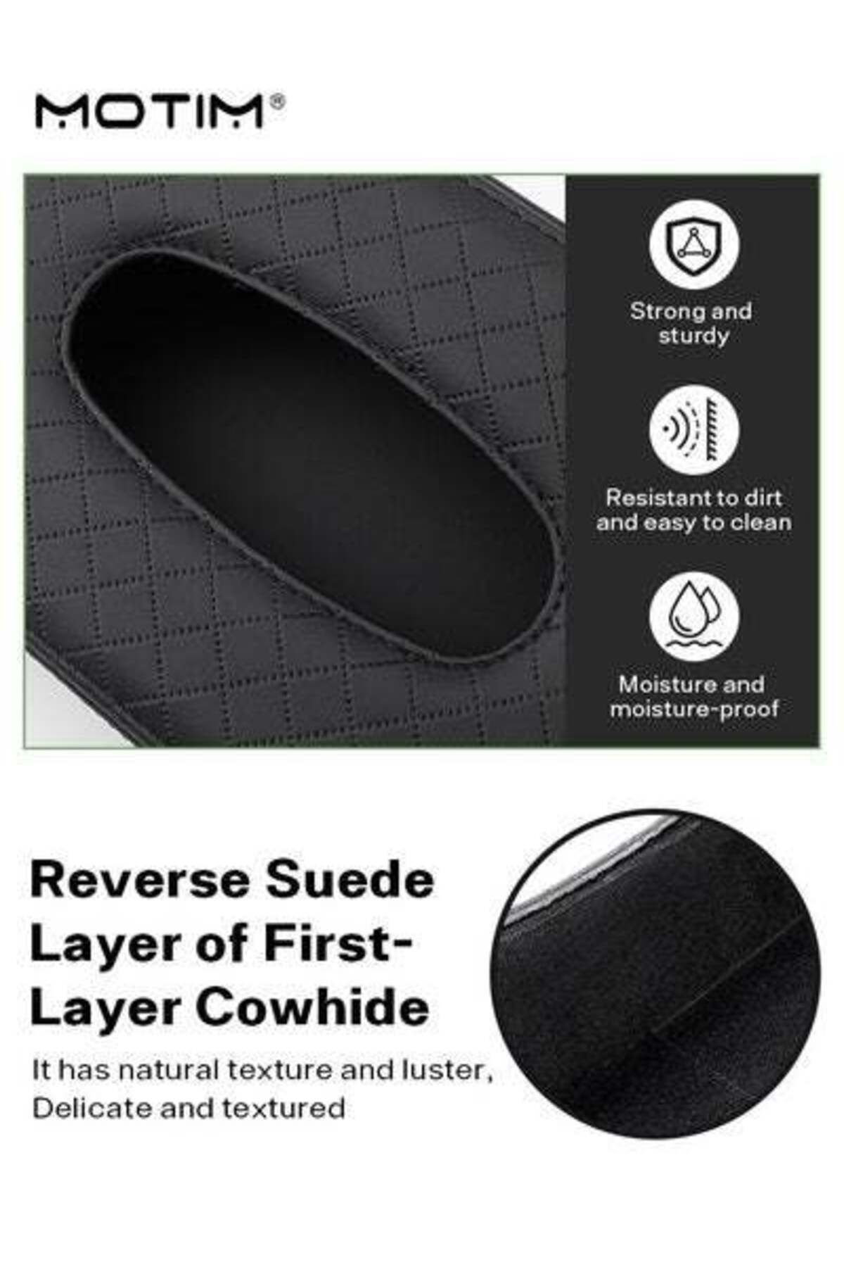 MOTIM-1 Pcs Car Sun Visor Tissue Holder, Leather Tissue Box Napkin Holder And 1 Pcs Car Trash Can with lid 5