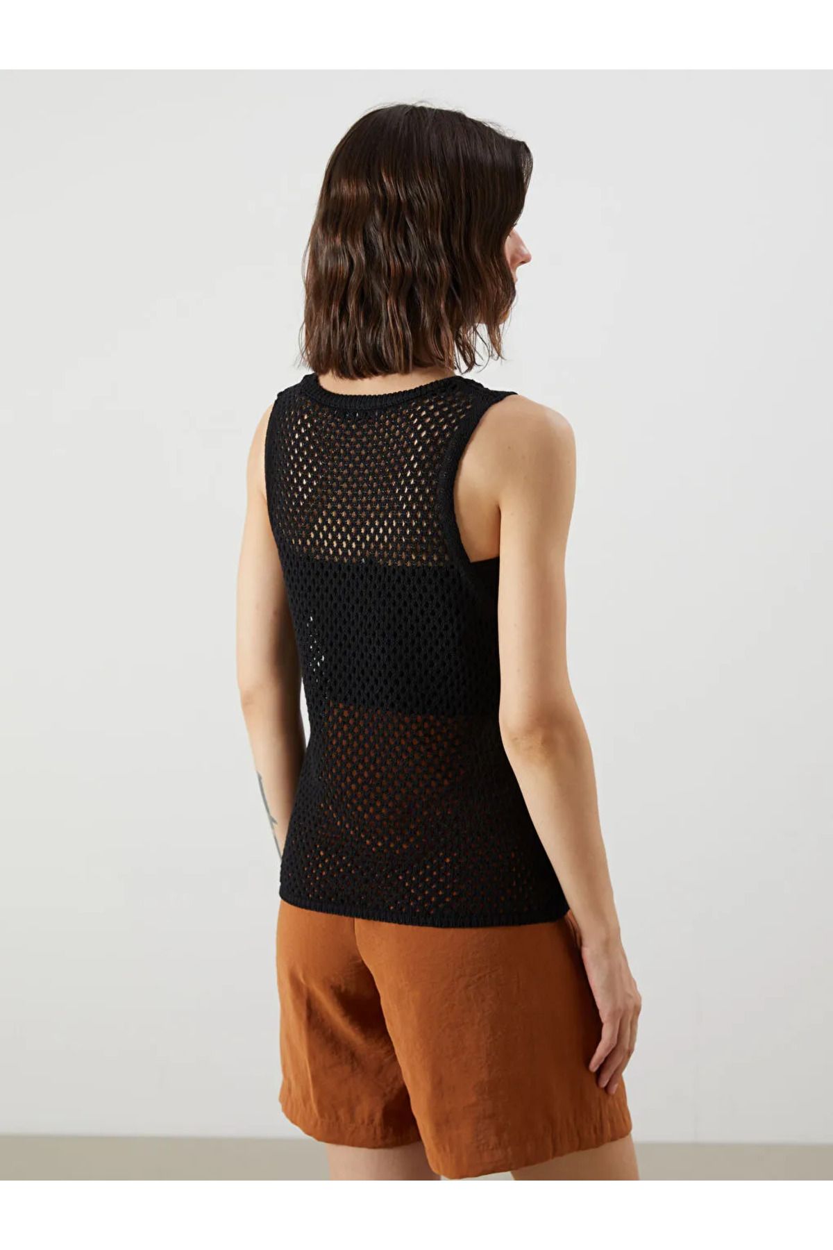 LC Waikiki-Lcw Vision Crew Neck Openwork Women's Knitwear Singlet 3