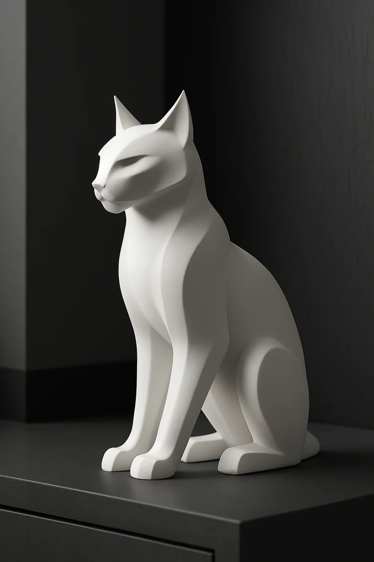 Statua decorativa del gatto nobile 20 cm – Il nome può essere scritto Stampa 3D Decorazione moderna per la casa e l'ufficio