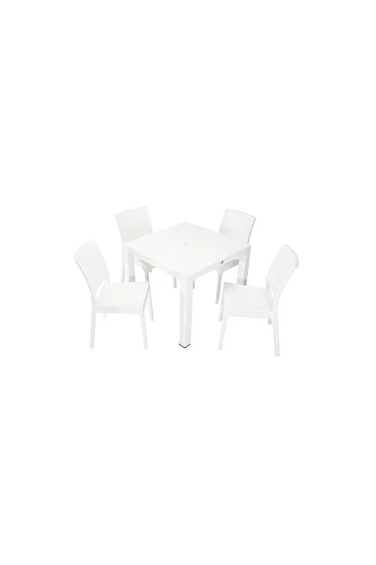 ZİYNET HOME 90x90 cm Rattan 4 Kişilik Kare Masa seti Kolsuz