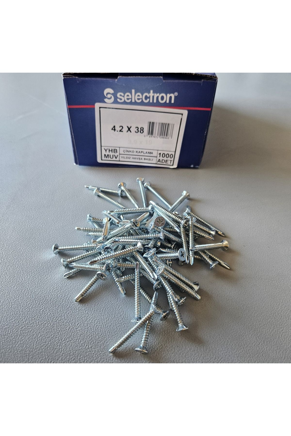 Selectron 4.2X38 YHB MUV Yıldız Havşa Başlı Matkap Uçlu Vida 1000 Adet