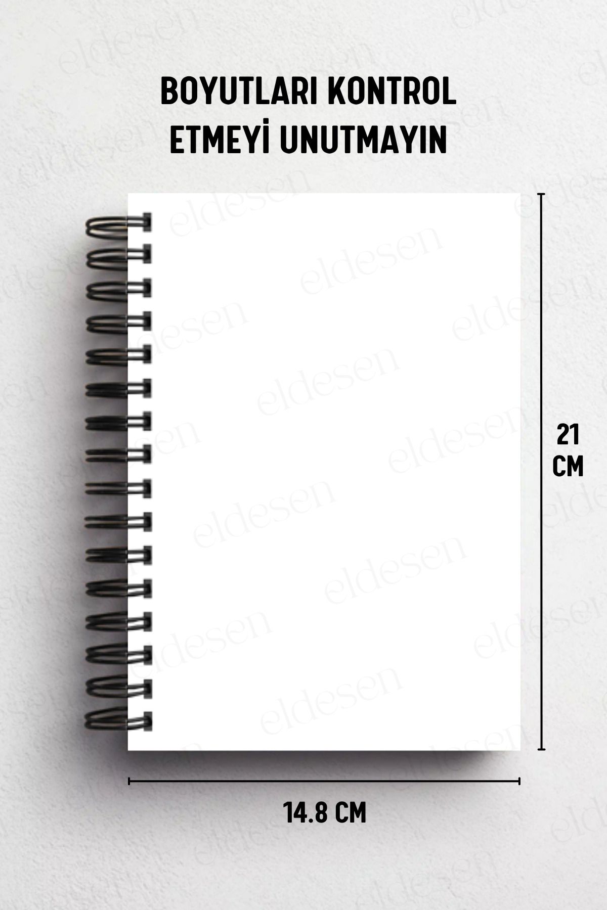 Eldesen Tasarım-Spiral Thick Cover Unlined Notebook, A5 Size 80 Sheets 160 Pages, Unlined Notebook 2