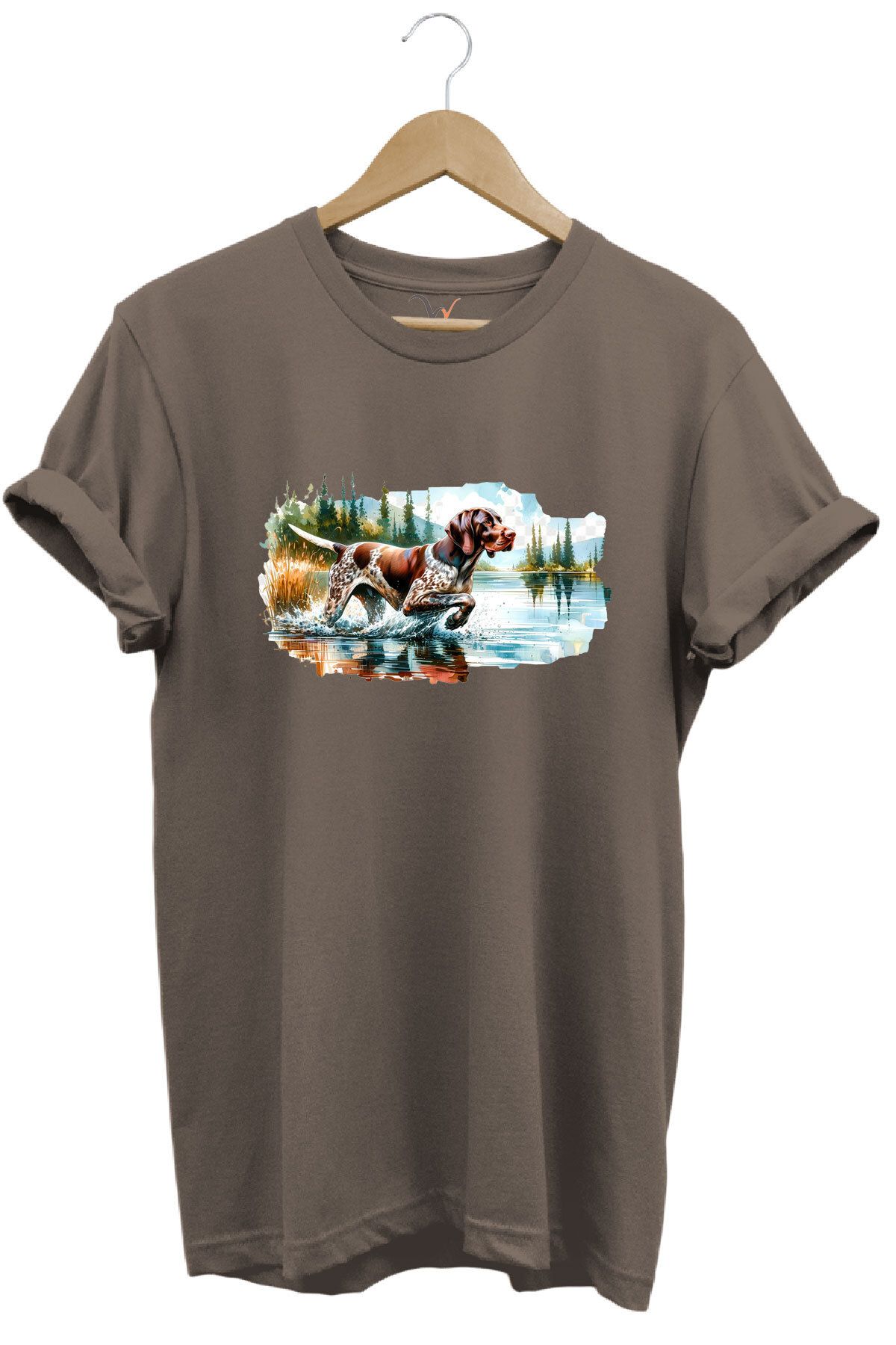 WİDİ Avcılık Hunting Av Köpeği Baskılı %100 Pamuk Regular Fit T-shirt