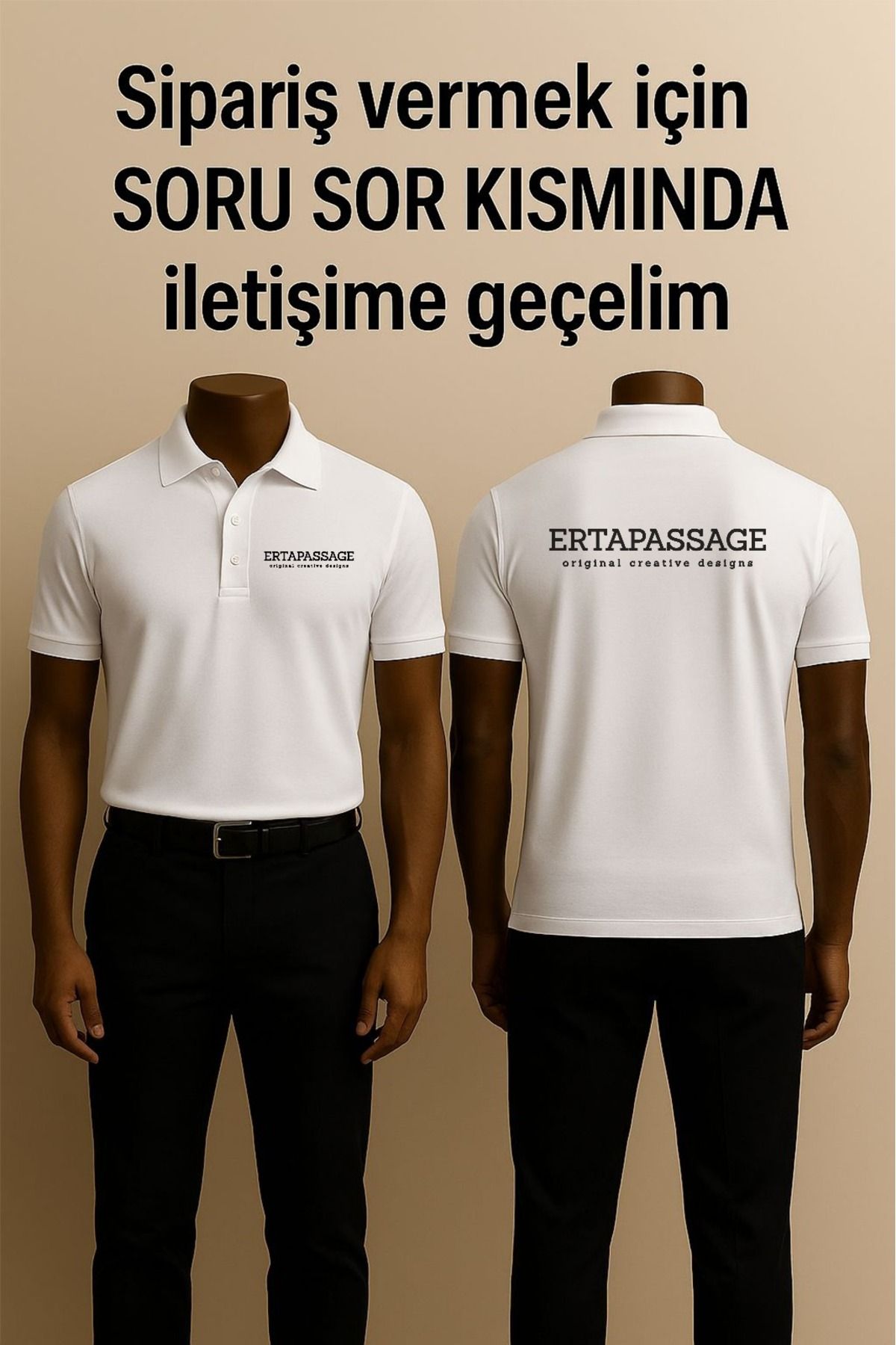 ErTaPassage Kurumsal Logolu Beyaz Polo Yaka Tişört | Marka Tasarımı