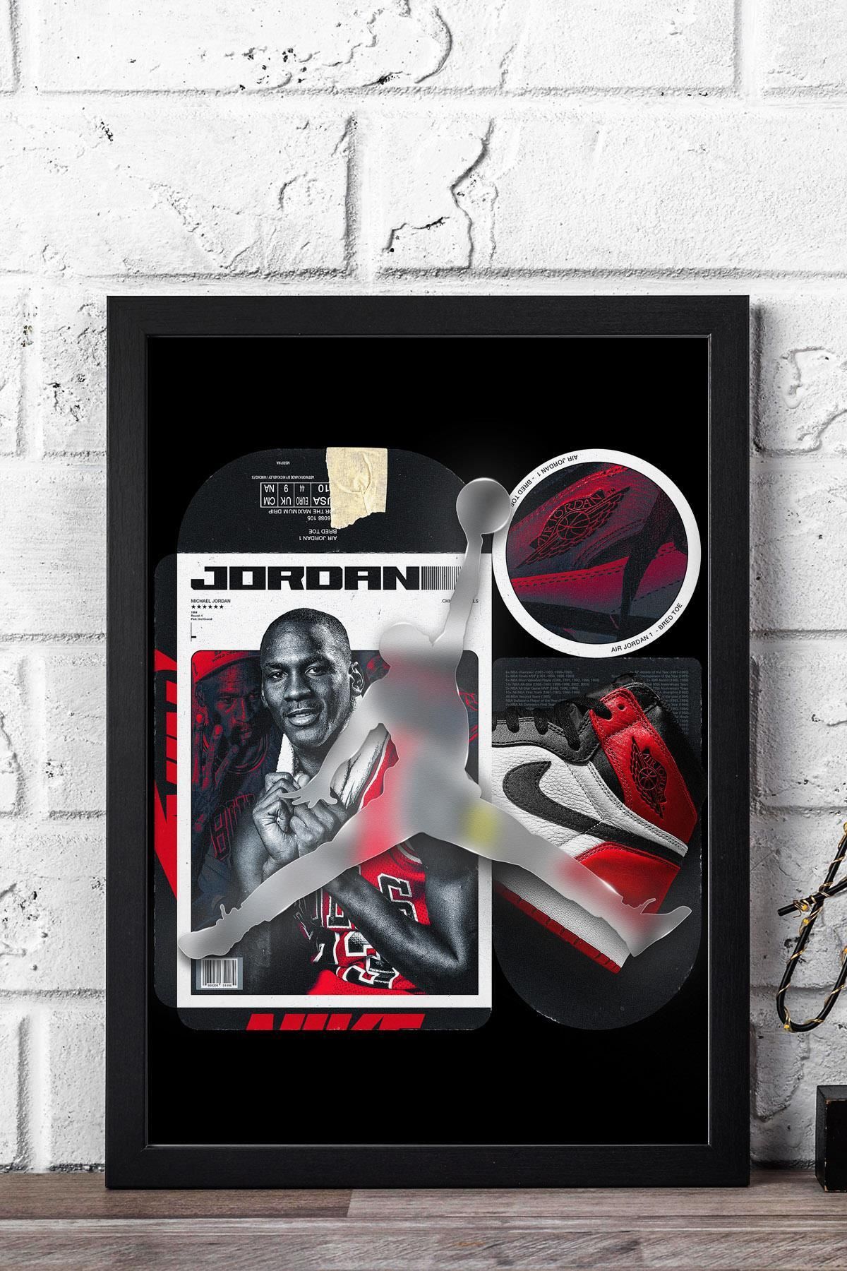 Saturn Michael Jordan Çerçeveli Tablo - Basketbol NBA Posteri Tablo
