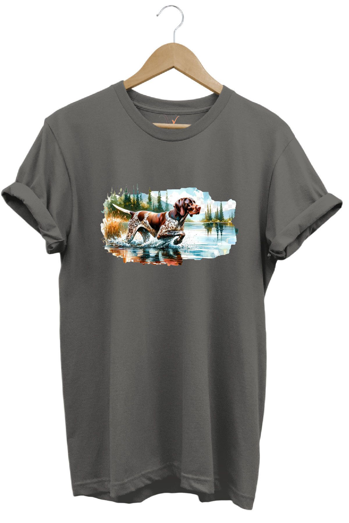WİDİ Avcılık Hunting Av Köpeği Baskılı %100 Pamuk Regular Fit T-shirt