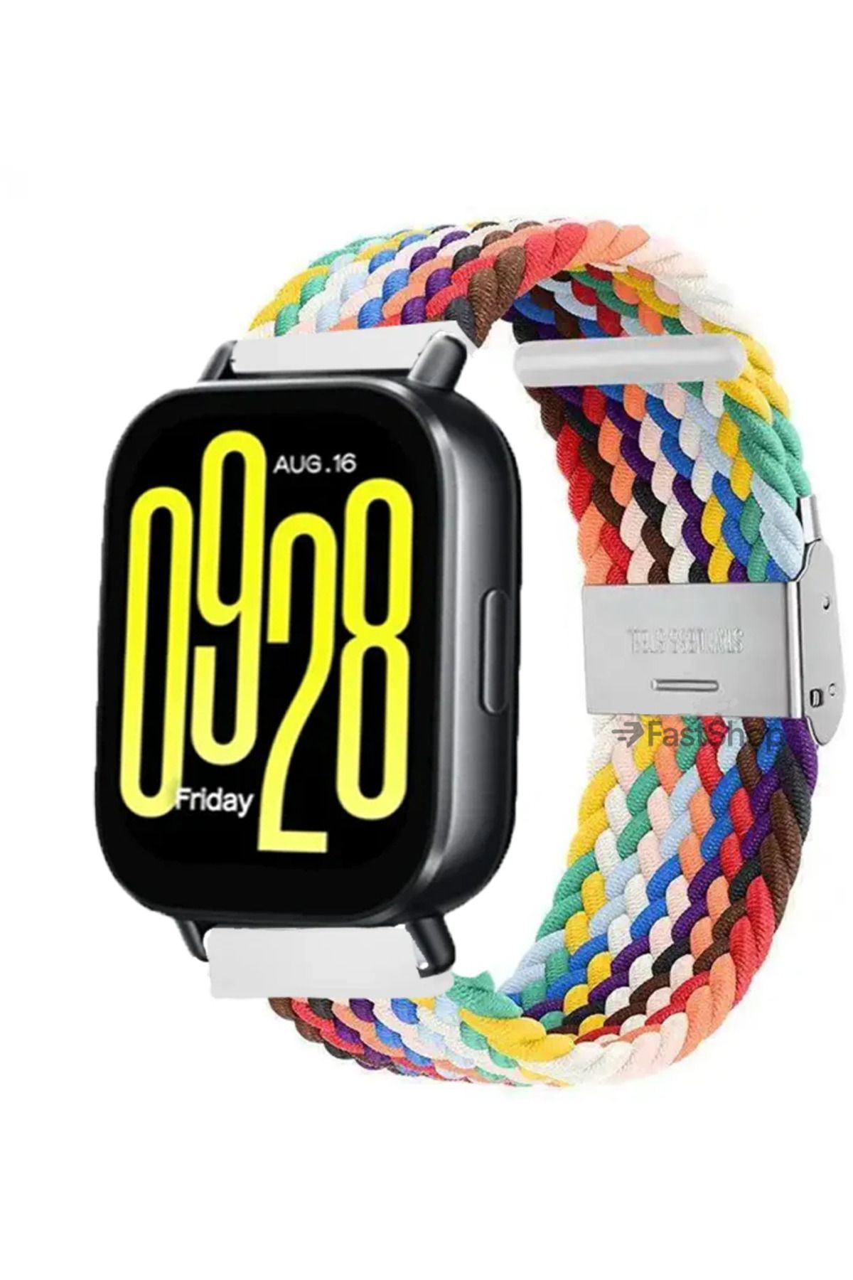 MMPSHOP Xiaomi Watch 5 Acitve / 5 Lite Uyumlu Metal Clips Kumaş Örgü Akıllı Saat Kordon