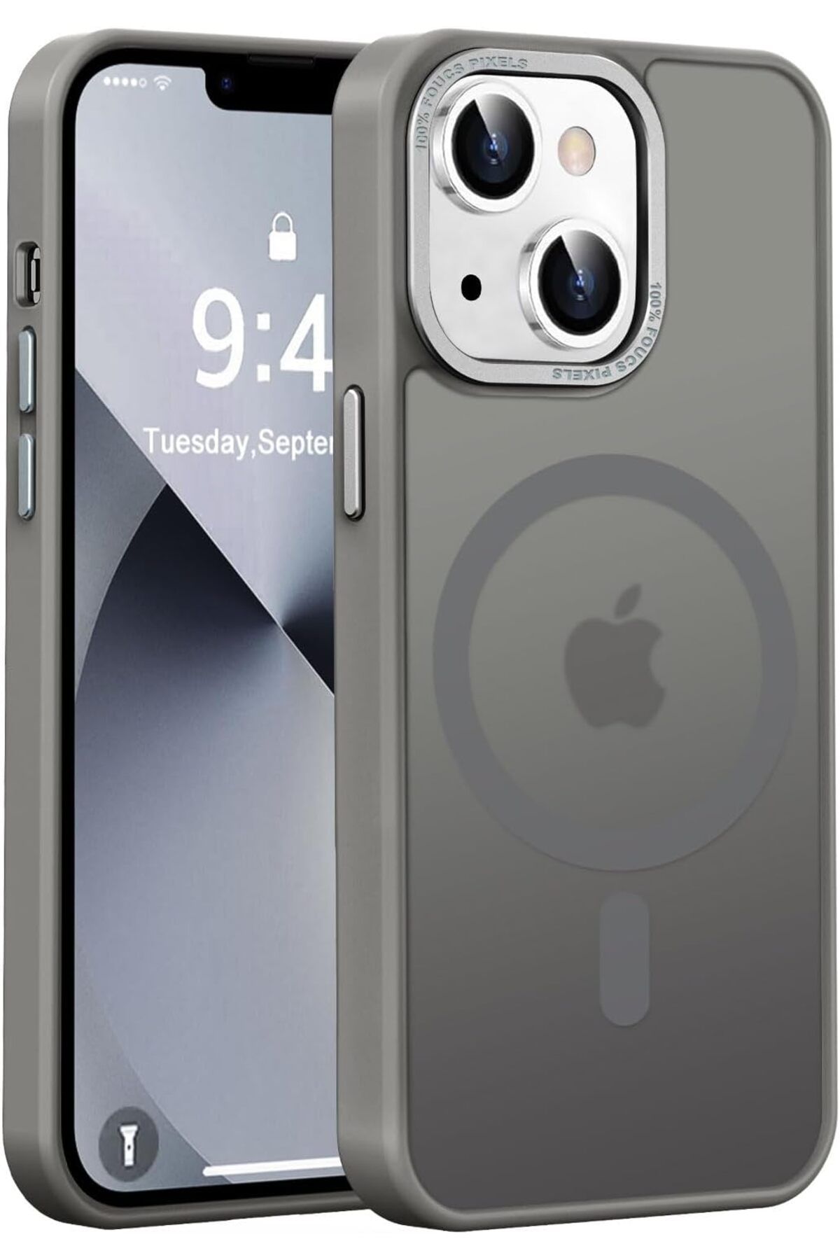 Ehr. iPhone 14 Plus Uyumlu Kamera Korumalı Magsafe Wireless Şarj Özellikli Mat Silikon Kılıf