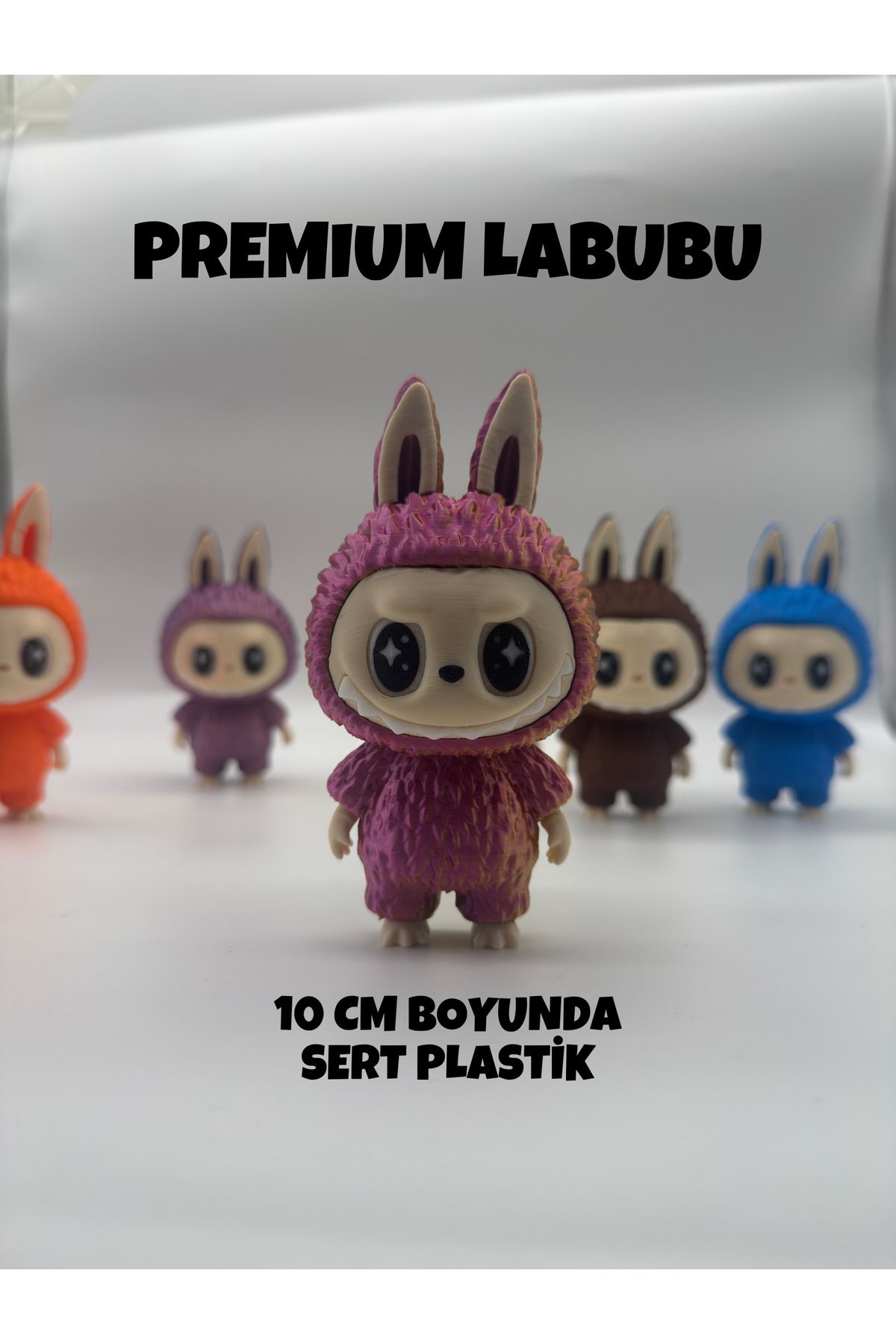 ThreeDesignStore Labubu Figür Oyuncak 10 Cm Sert Plastik Çift Renk