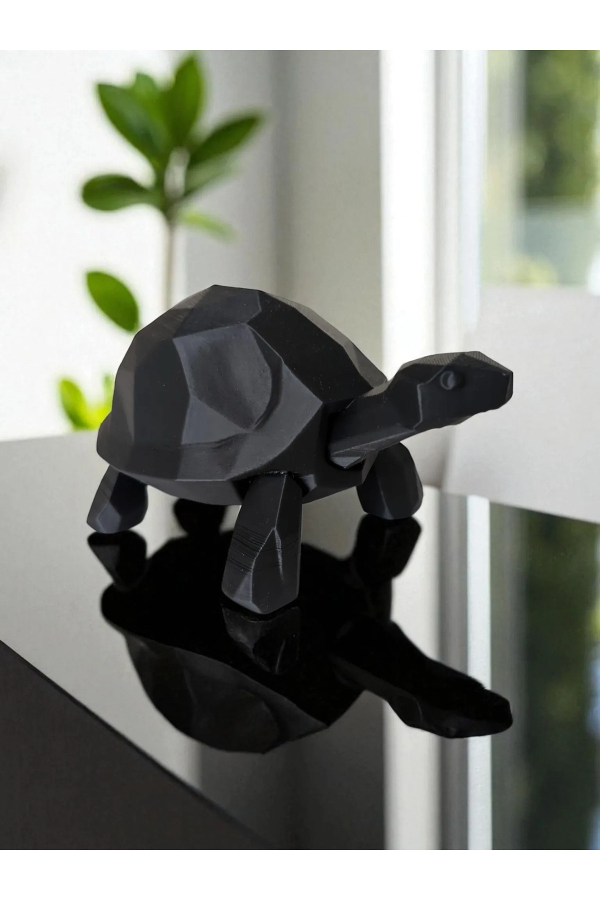 Figura tartaruga low poly da 15 cm – Nome scrivibile, statuina animale decorativa moderna stampata in 3D