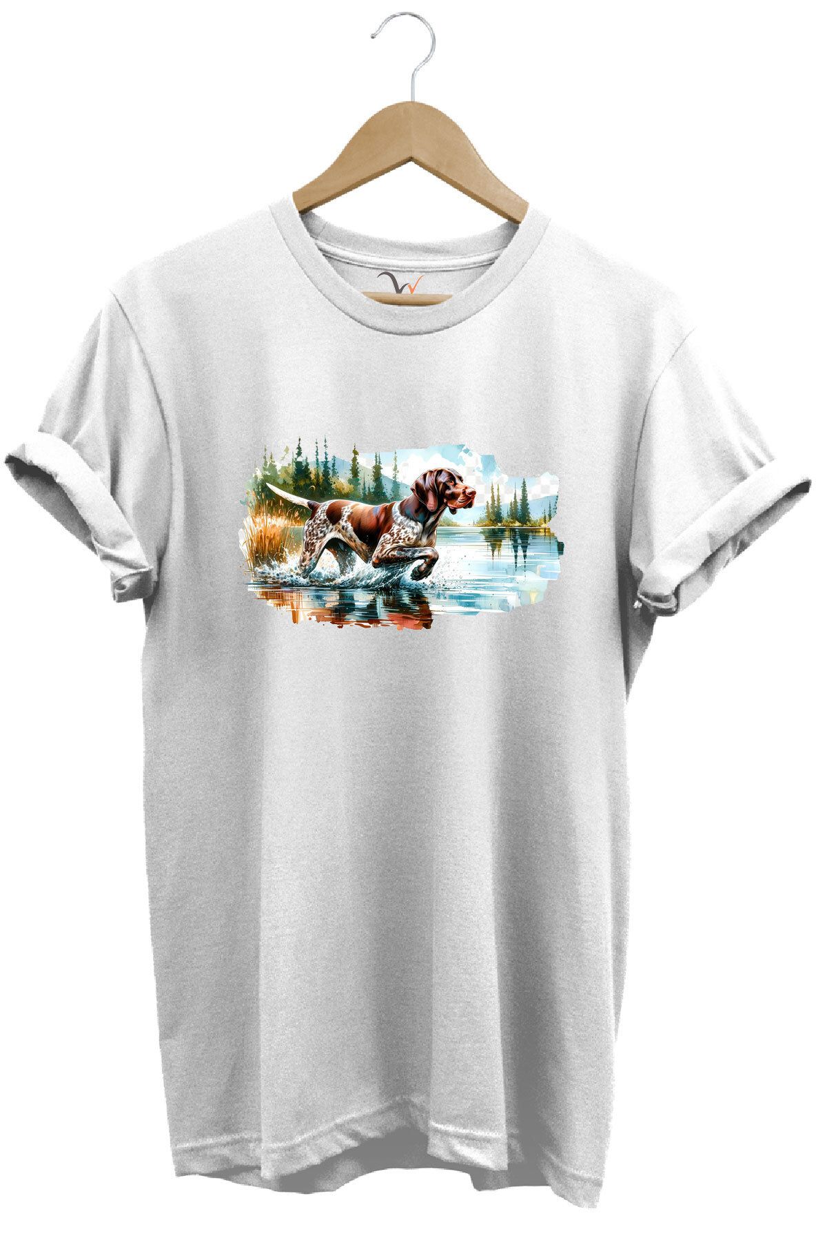 WİDİ Avcılık Hunting Av Köpeği Baskılı %100 Pamuk Regular Fit T-shirt