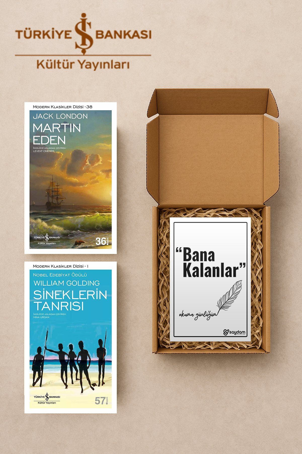TÜRKİYE İŞ BANKASI KÜLTÜR YAYINLARI Martin Eden & Sineklerin Tanrısı Seti