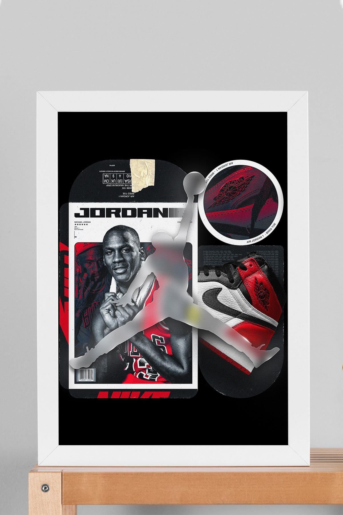 Saturn Michael Jordan Çerçeveli Tablo - Basketbol NBA Posteri Tablo