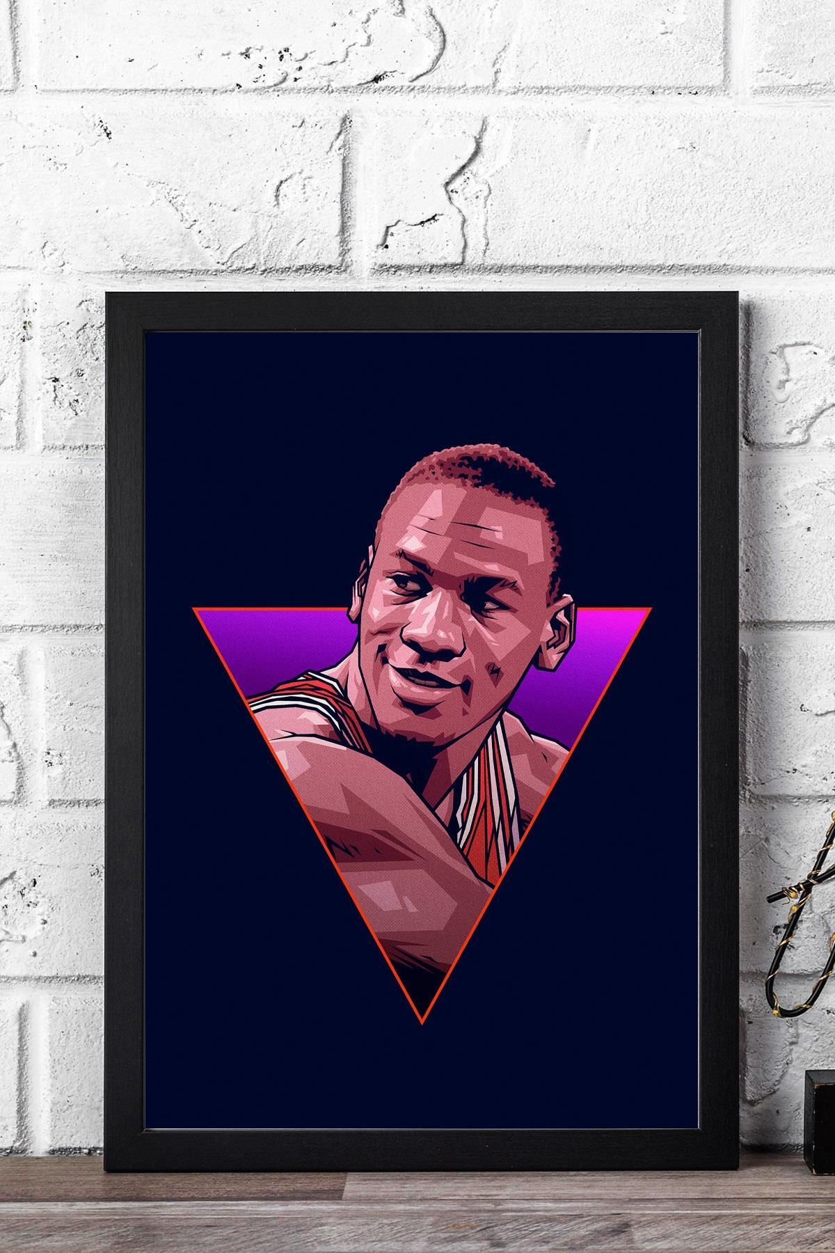 Saturn Michael Jordan Çerçeveli Tablo - Basketbol NBA Posteri Tablo