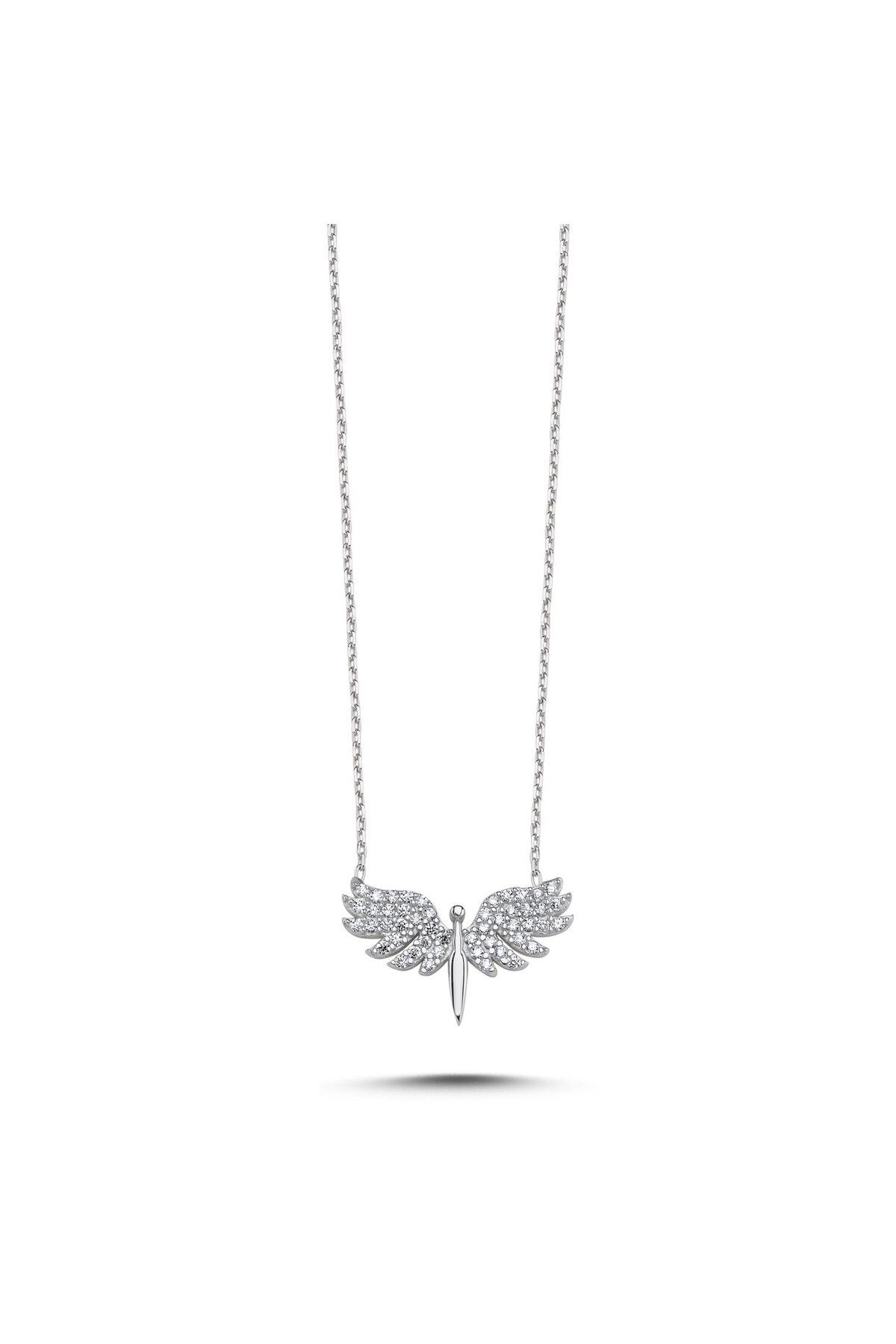 Eyelashes Silver 925 Ayar Gümüş Melek Zirkon Taşlı Kolye