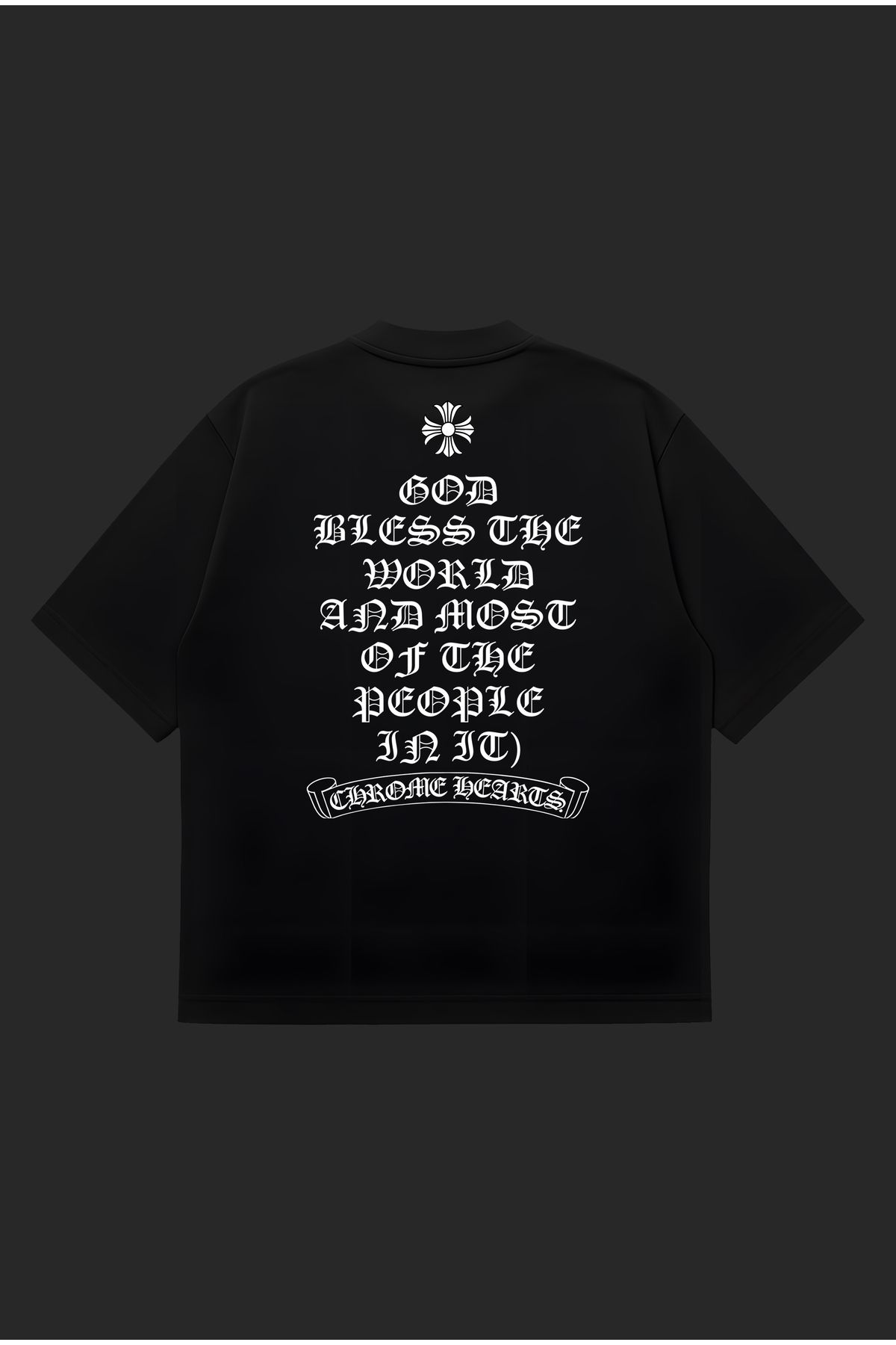 PURE POWER Chromehearts God Bless Boxy Fit Oversize Unisex Tshirt – Baskılı Tişört | Streetwear