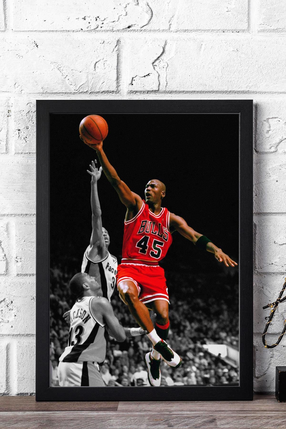 Saturn Michael Jordan Çerçeveli Tablo - Basketbol NBA Posteri Tablo
