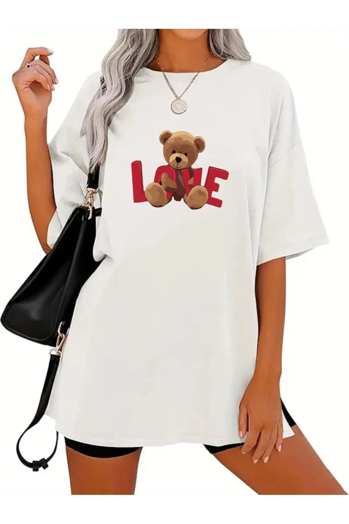 shidumanlar Love Tasarım imzalı Oversize Beyaz Tshirt