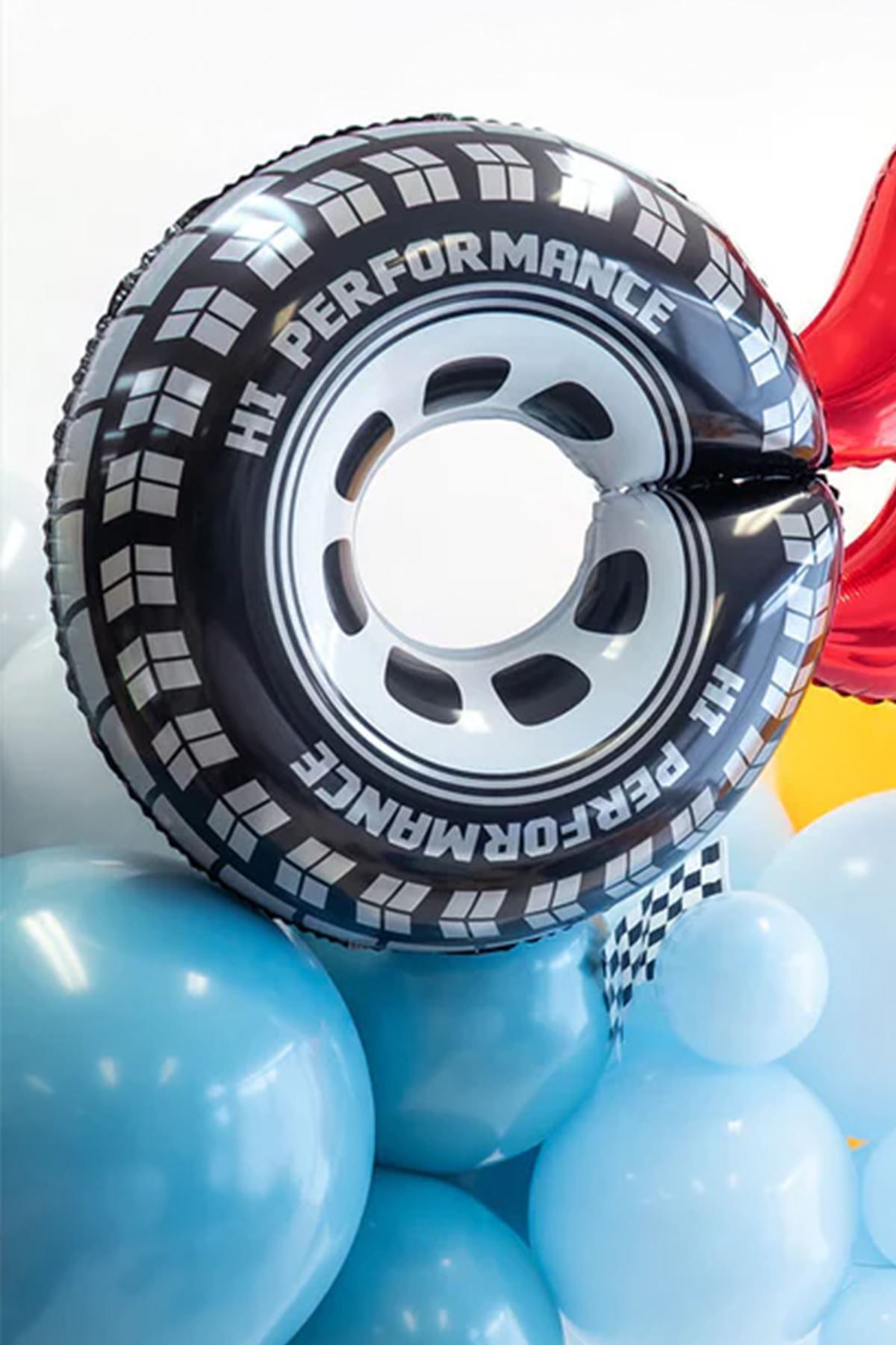 Atölye Mi Yarış Araba Tekerlek İçi Boş Model Folyo Balon