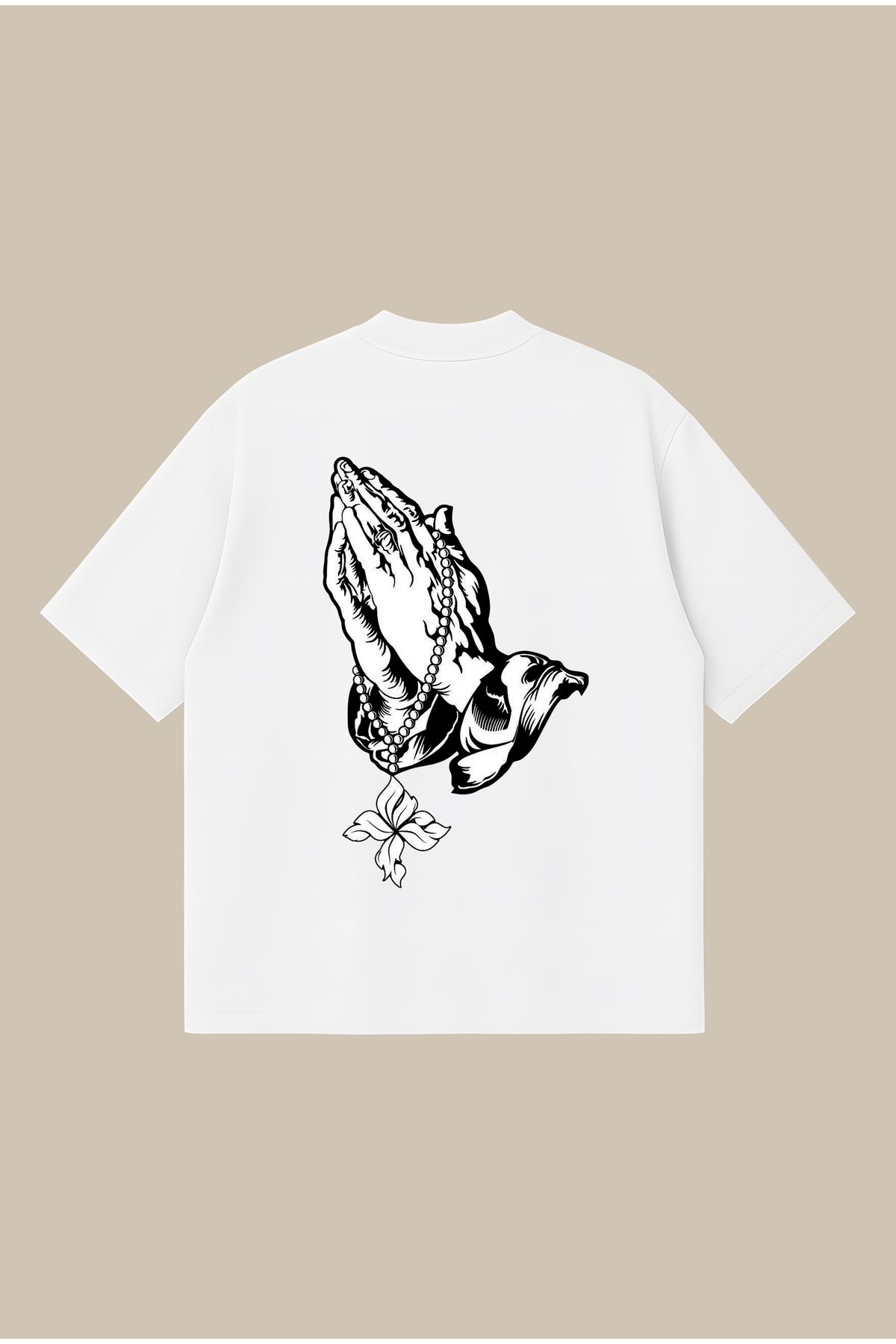 PURE POWER Saint Prayer Boxy Fit Oversize Unisex Tshirt – Baskılı Tişört | Streetwear