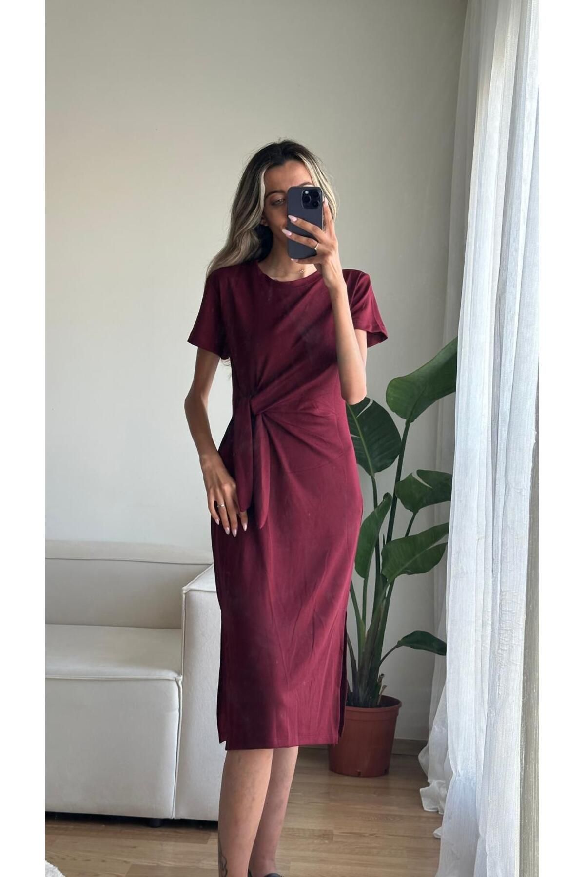 MODA Bağlamalı Midi Modal Elbise