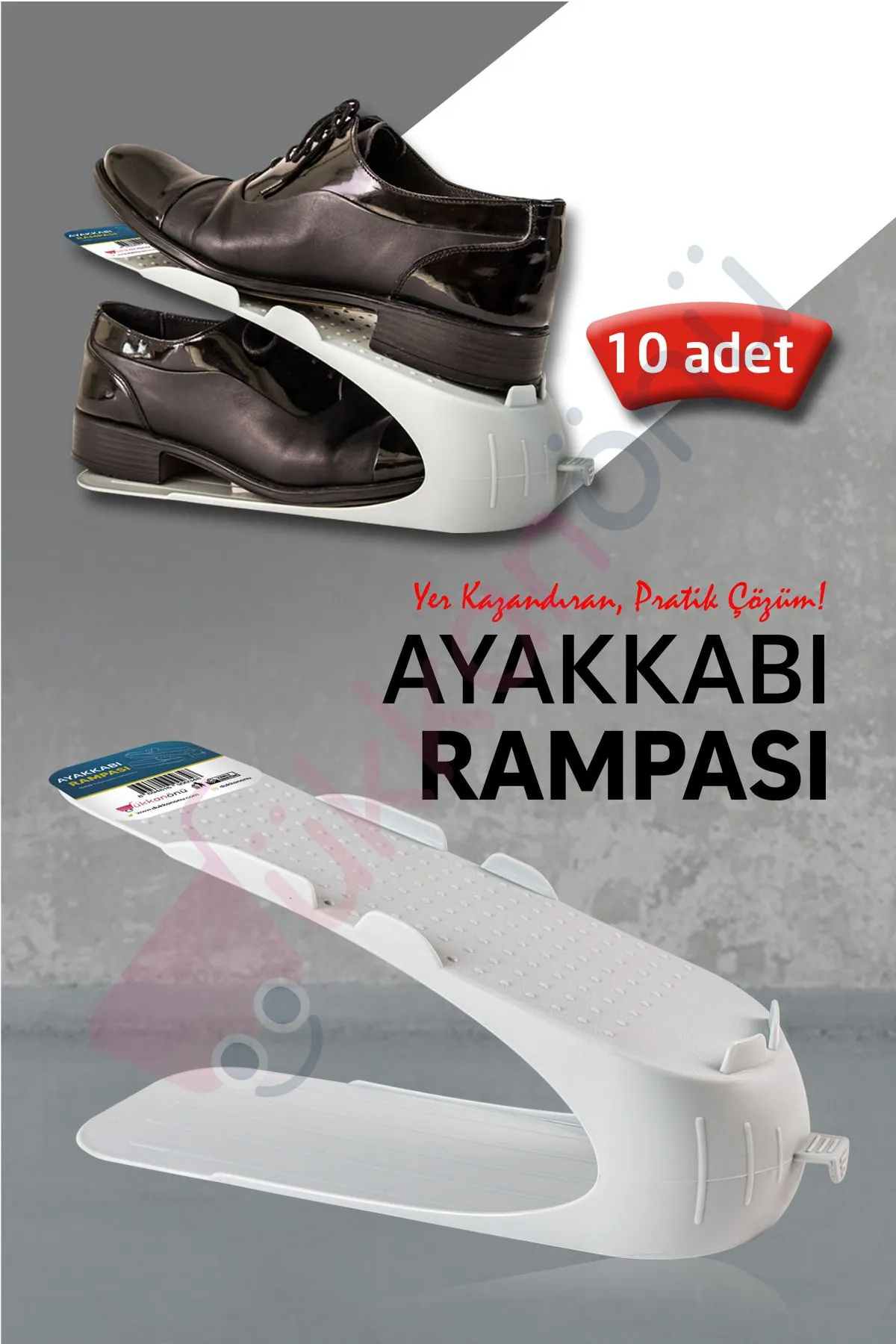 Dükkanönü 10 Adet Beyaz Ayakkabı Rampası Ayakkabı Düzenleyici Organizer