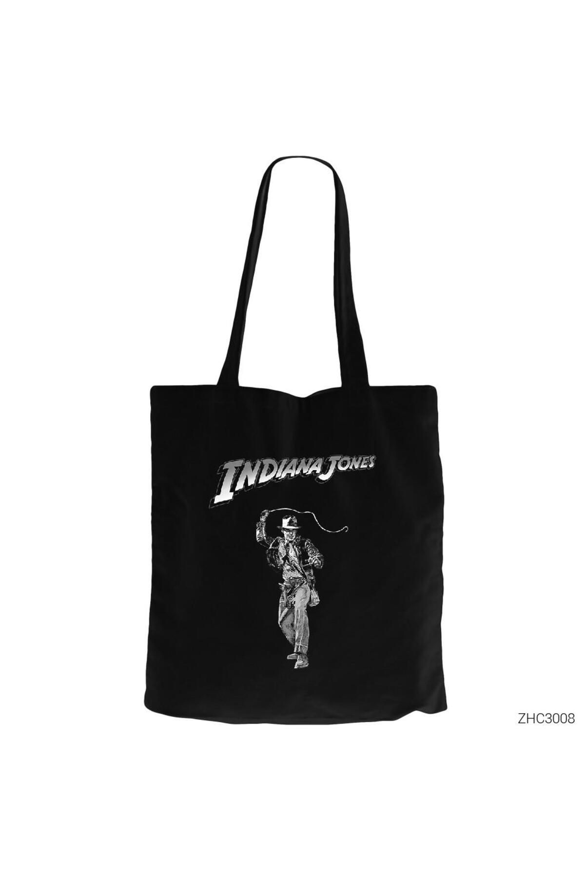 Z zepplin Indiana Jones BW Siyah Fermuarlı Bez Çanta Gabardin