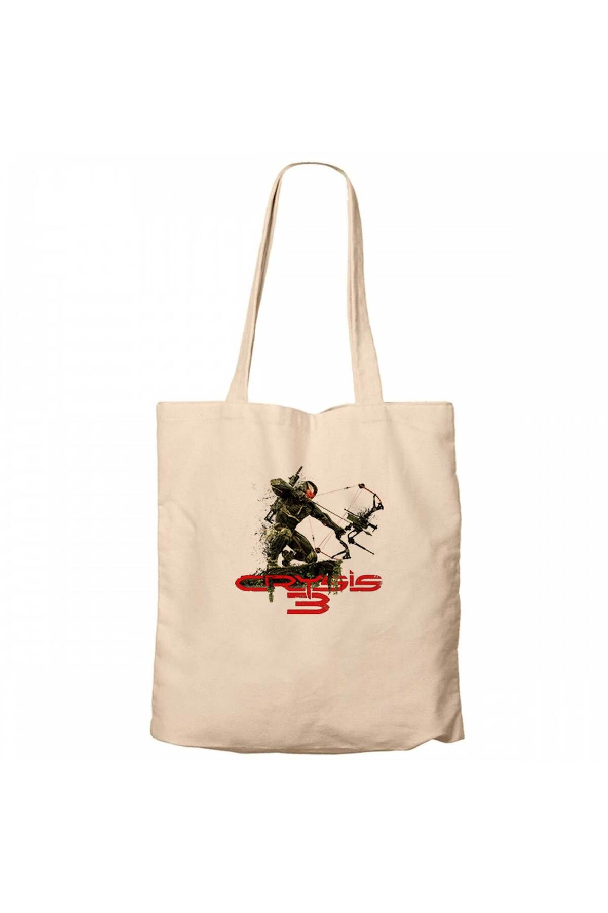 Z zepplin Crysis Level Three Warrior Krem Fermuarlı Bez Çanta Gabardin