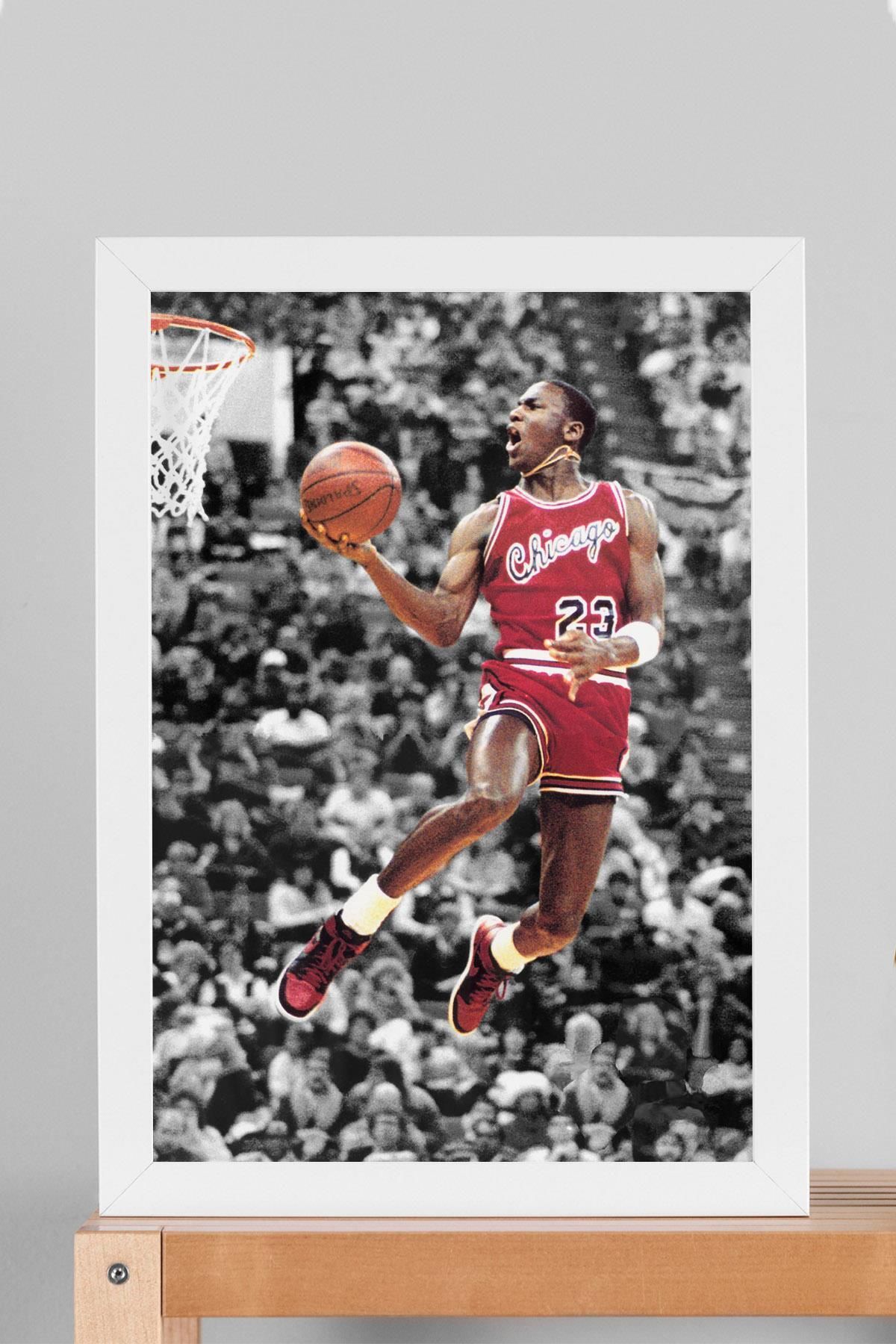 Saturn Michael Jordan Çerçeveli Tablo - Basketbol NBA Posteri Tablo
